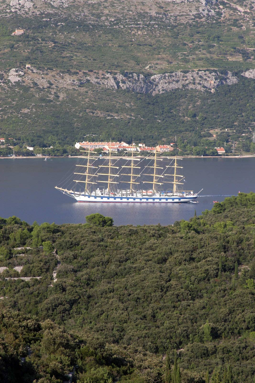 A sailboat at sea