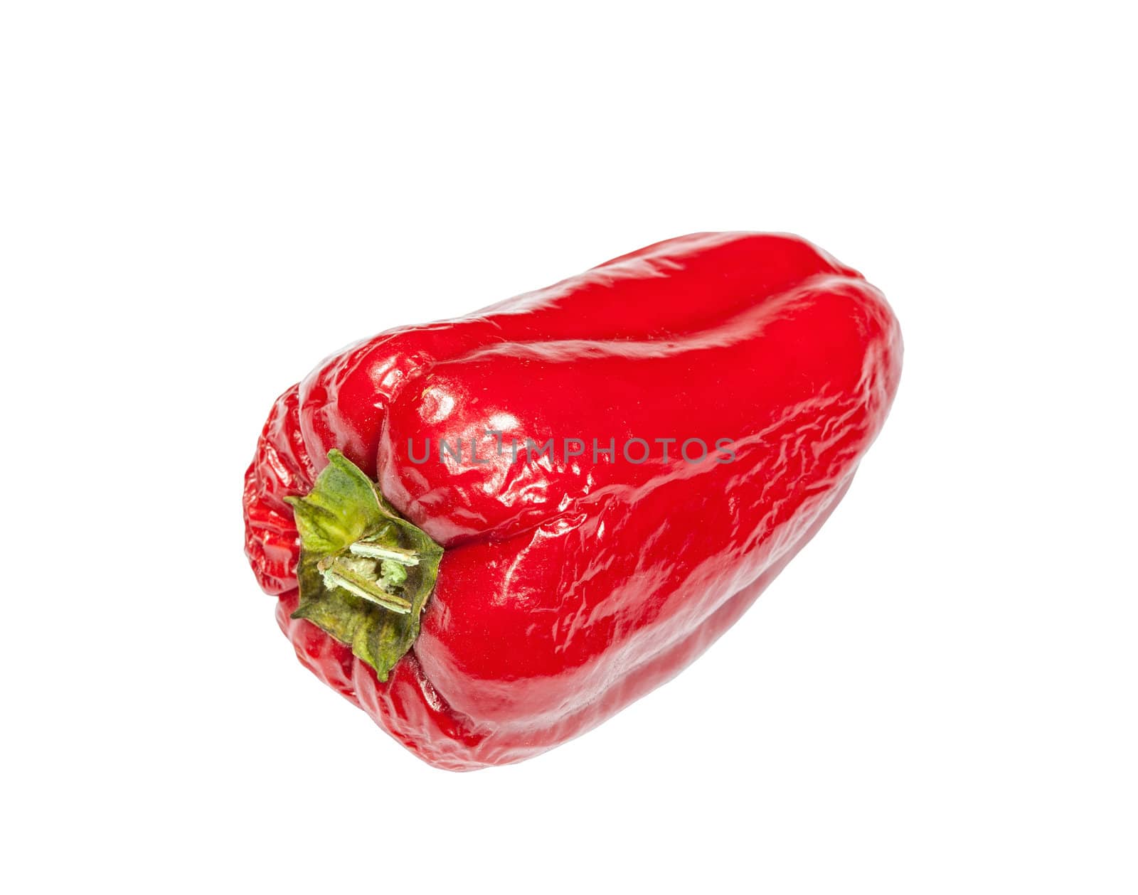 red old pepper isolated on white background
