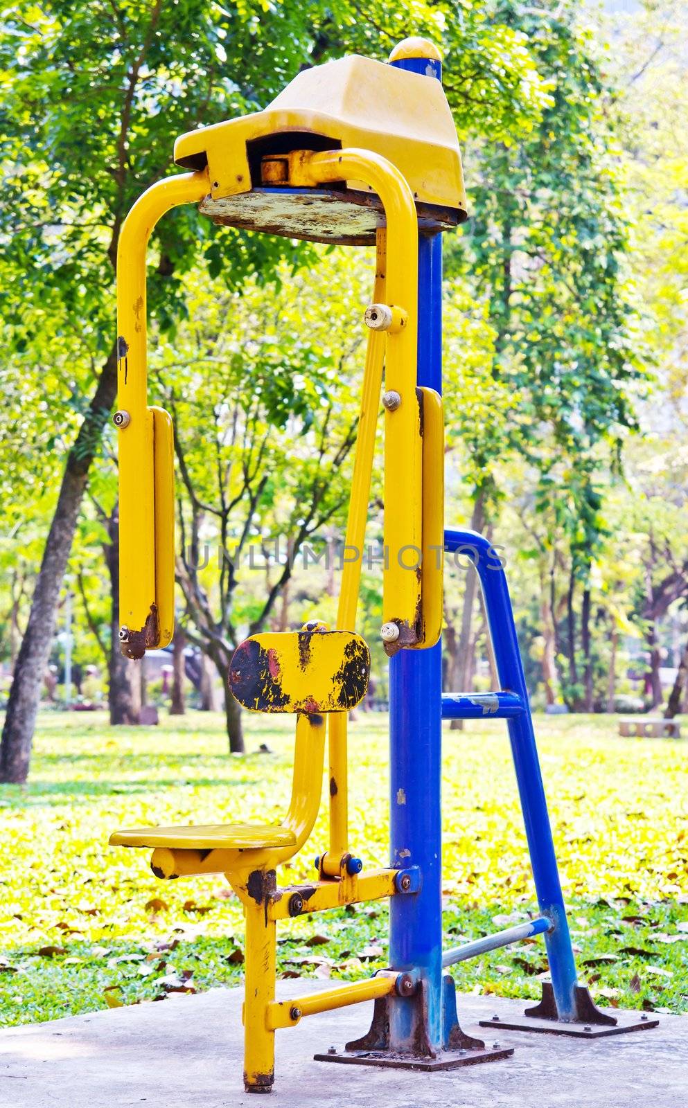 Exercise equipment in the park by Myimagine