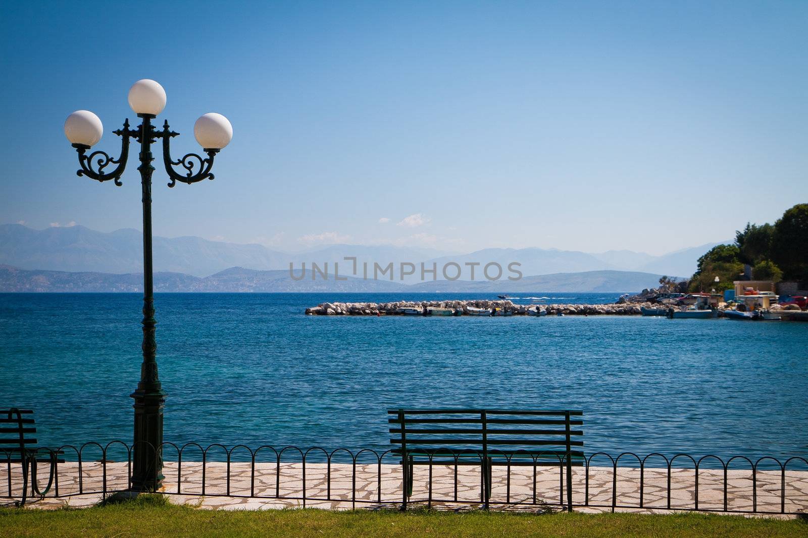 Kassiopi bay on the Greek island Corfu