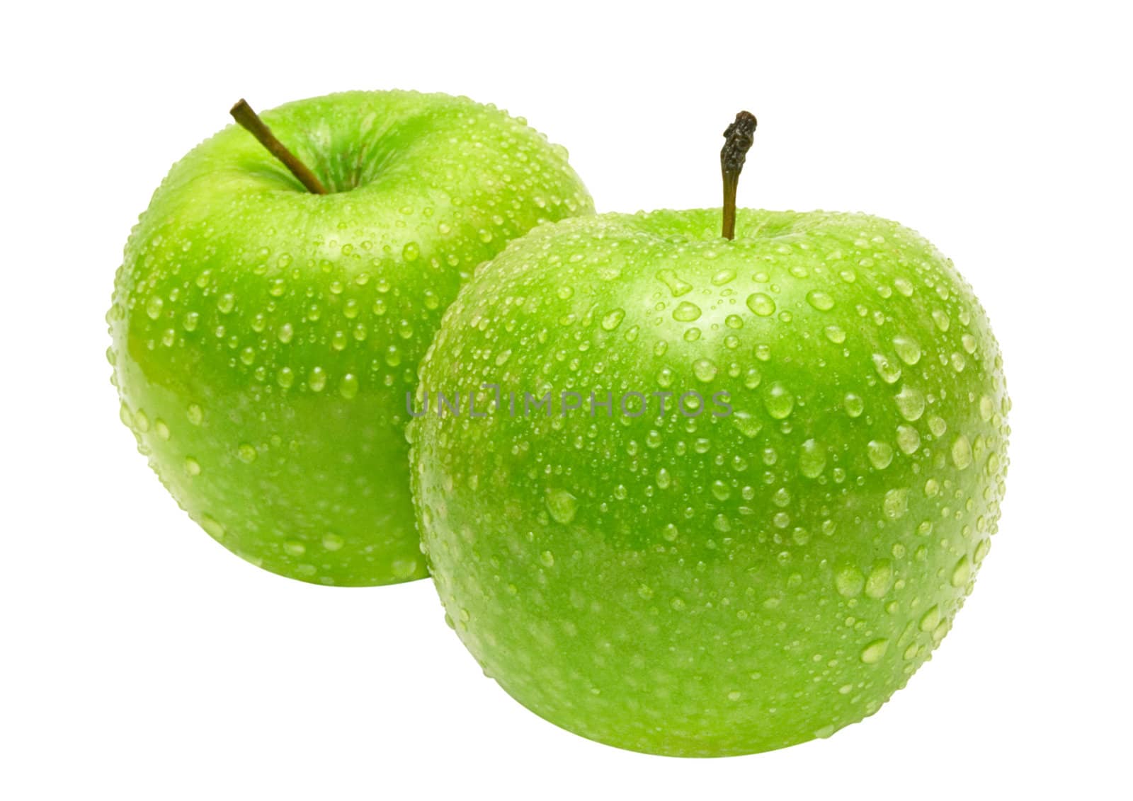 Two Green Apples with Clipping Path by winterling
