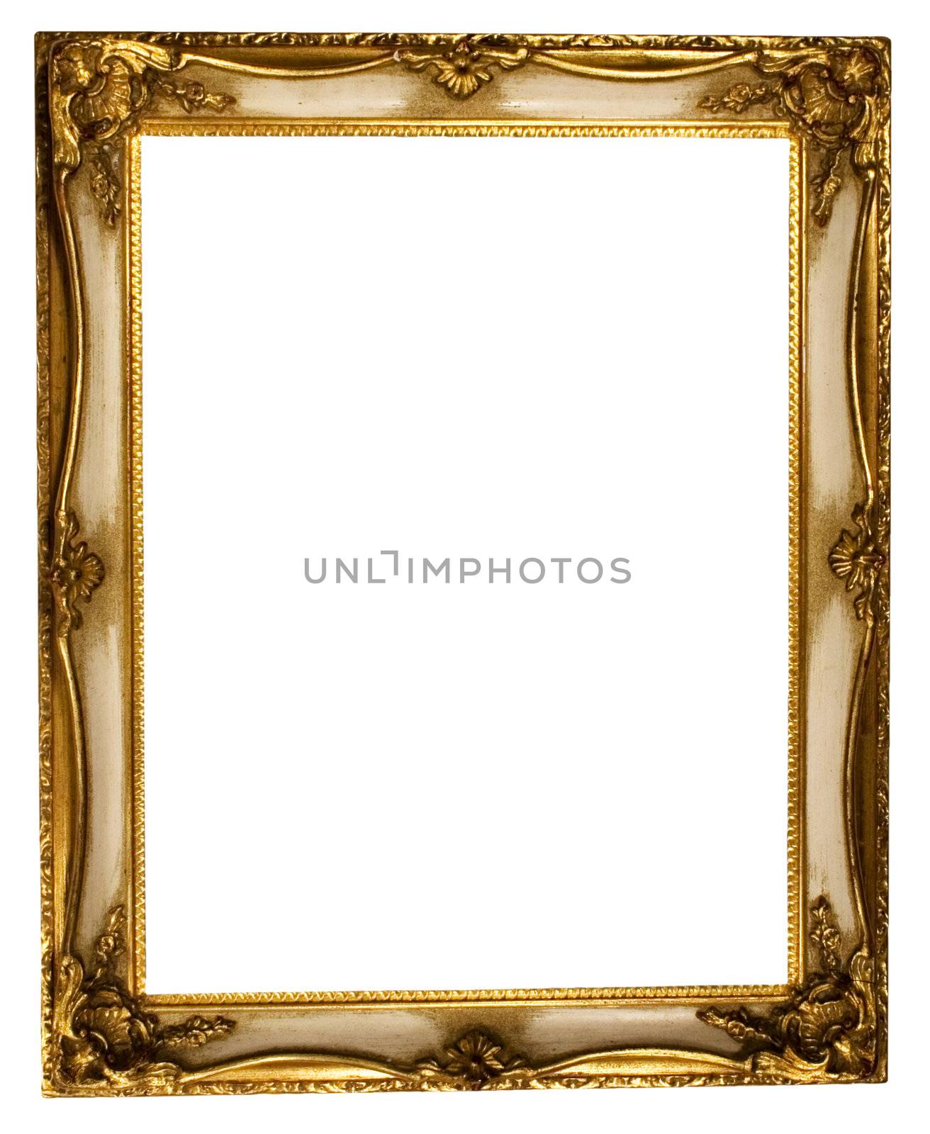 Picture Frame Gold with Clipping Path by winterling