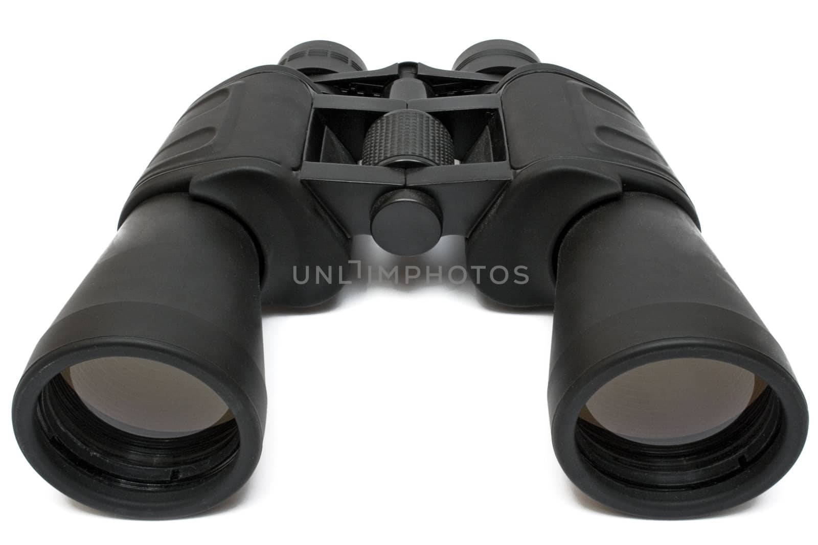 Black binoculars isolated on a white background. File contains clipping path.
