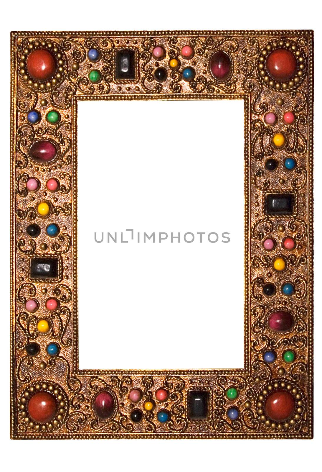 Metal picture frame isolated on a white background. File contains clipping path.
