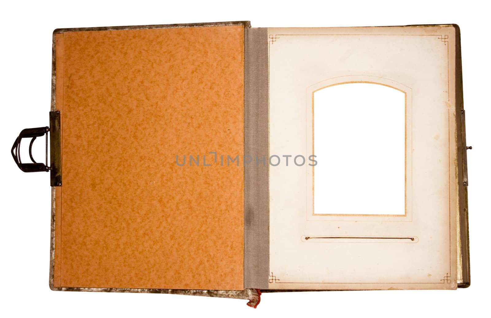 Old photoalbum isolated on a white background. File contains clipping path.