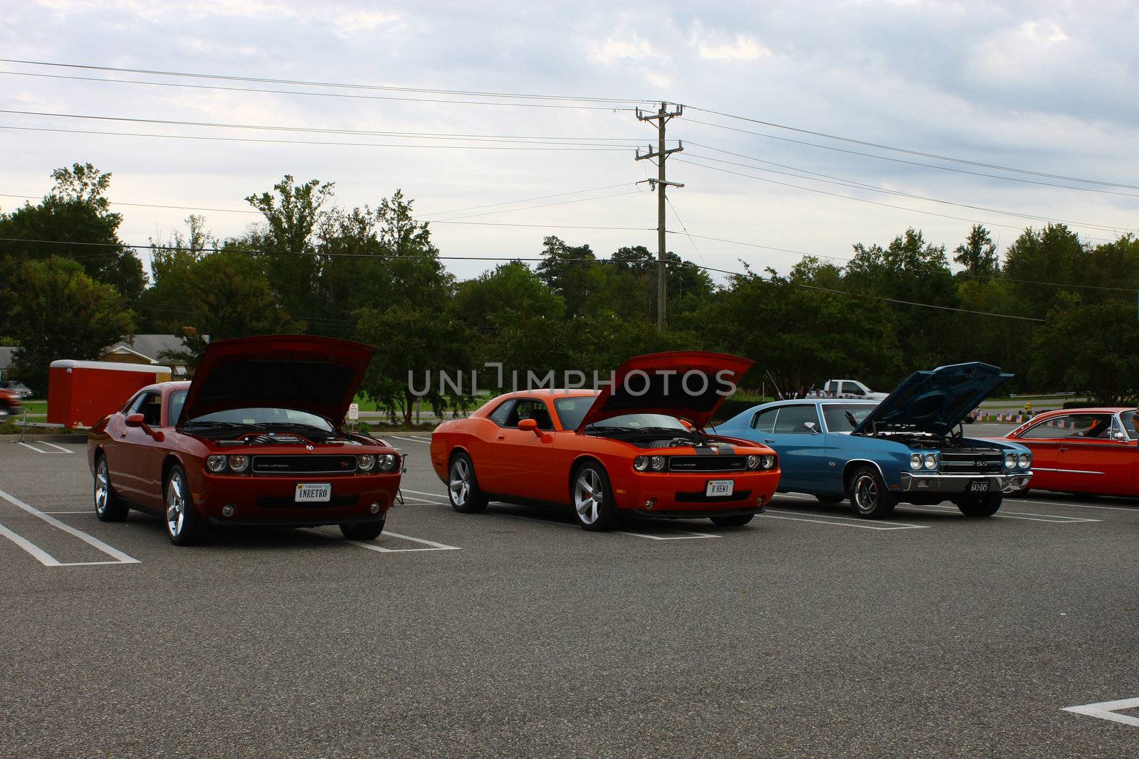 GLOUCESTER, VA, USA - September 16: A line of  cars the Middle Peninsula Classic Cruisers Club weekly Car Show. Main Street Center. on September 16, 2011 in Gloucester, VA, USA