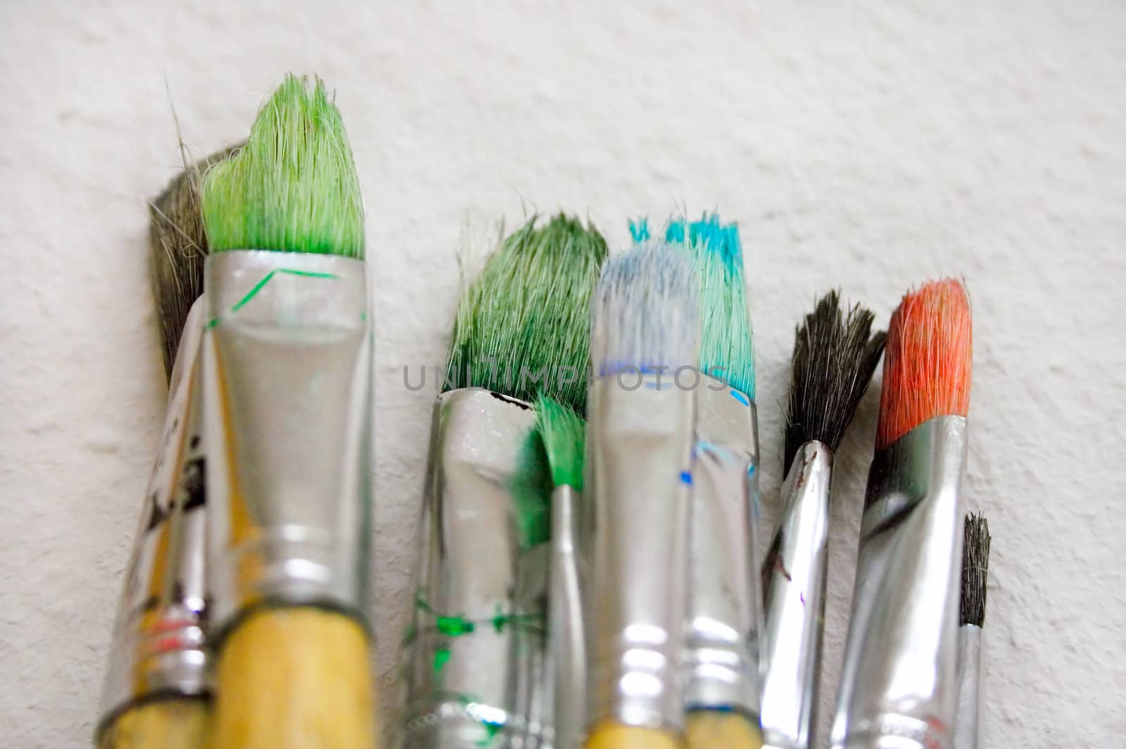 Bunch of Paintbrushes Close-Up by winterling
