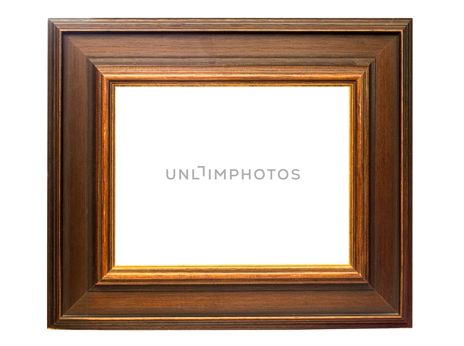 Dark Wooden Picture Frame with Clipping Path by winterling