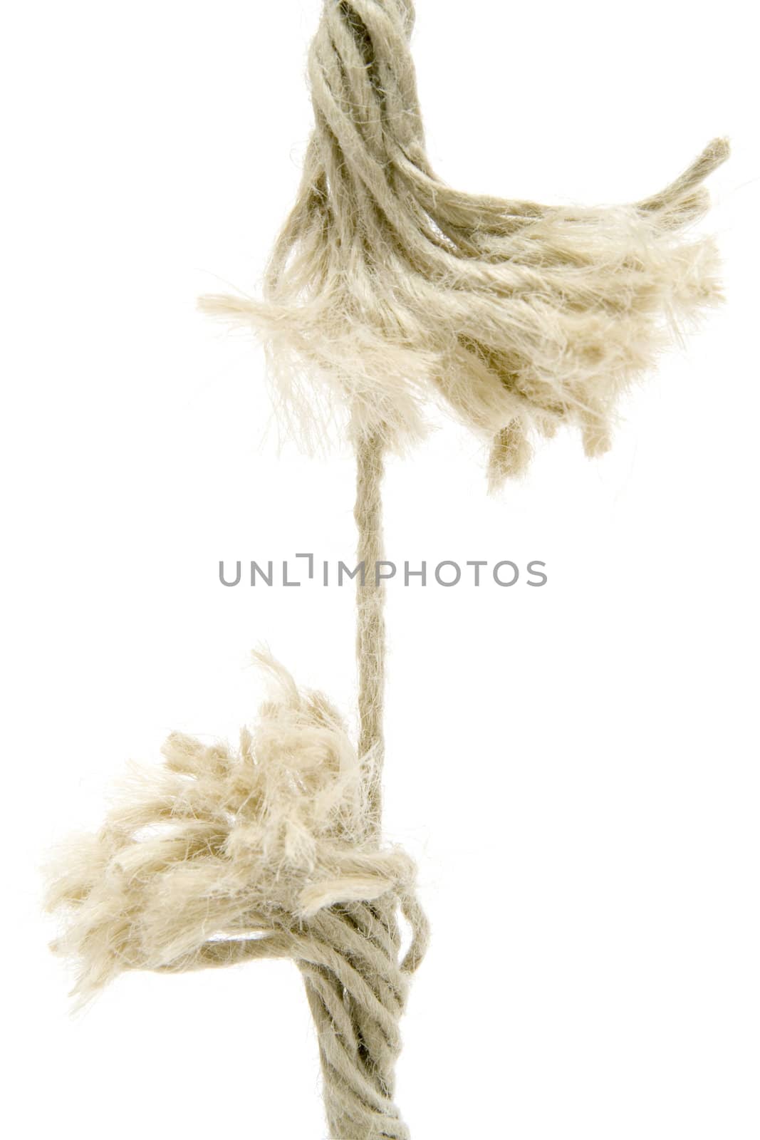 Breaking rope isolated on a white background.