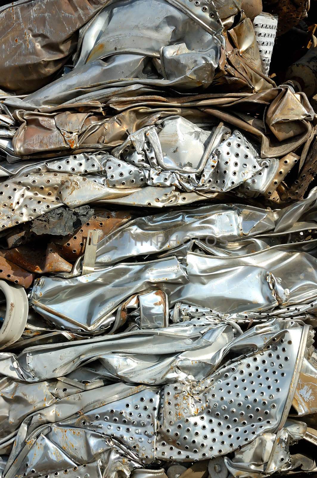 Crushed washing machines for metal recycling