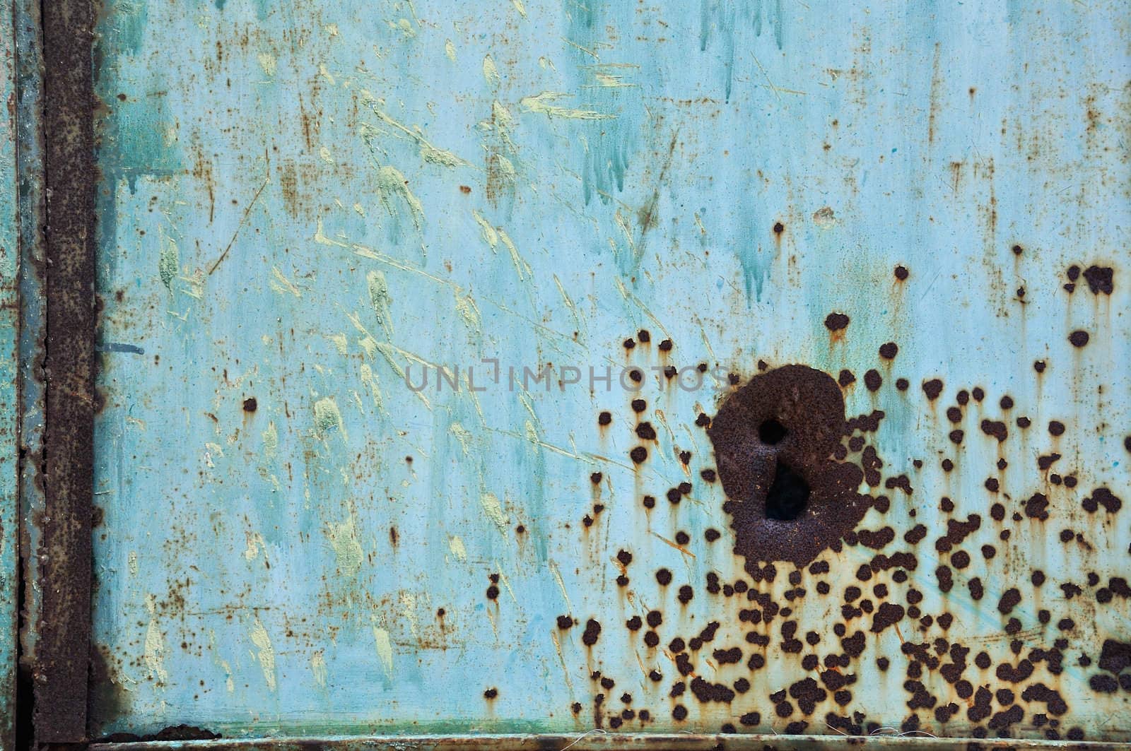 Rusty scratched worn metal surface. Background texture.