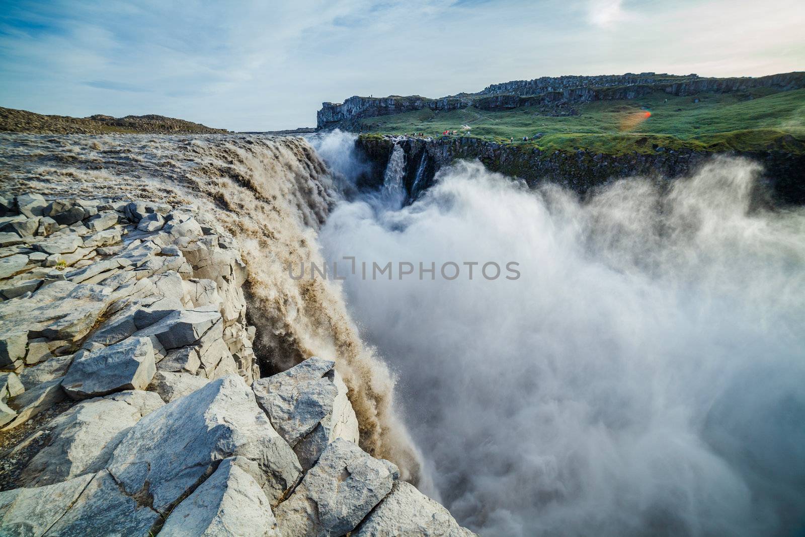 Dettifoss - largest waterfall in Europe in terms of volume discharge. Jokulsa a Fjollum river in Jokulsargljufur National Park. Iceland.