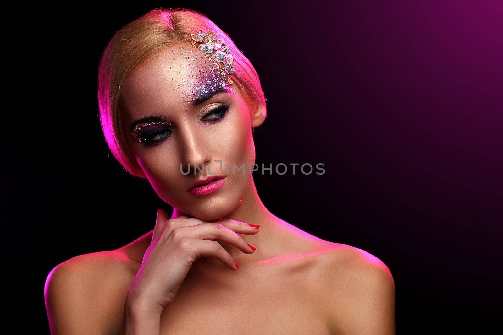 Portrait of beautiful woman with artistic makeup by rufatjumali