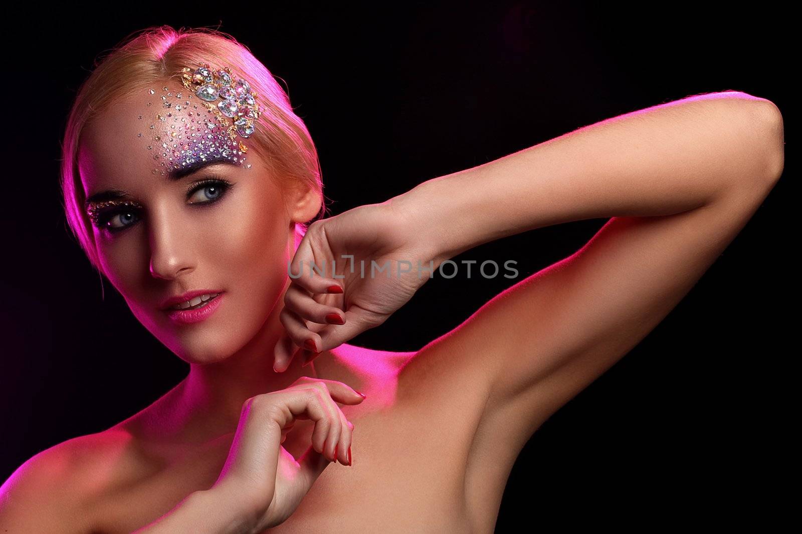 Portrait of beautiful woman with artistic makeup by rufatjumali