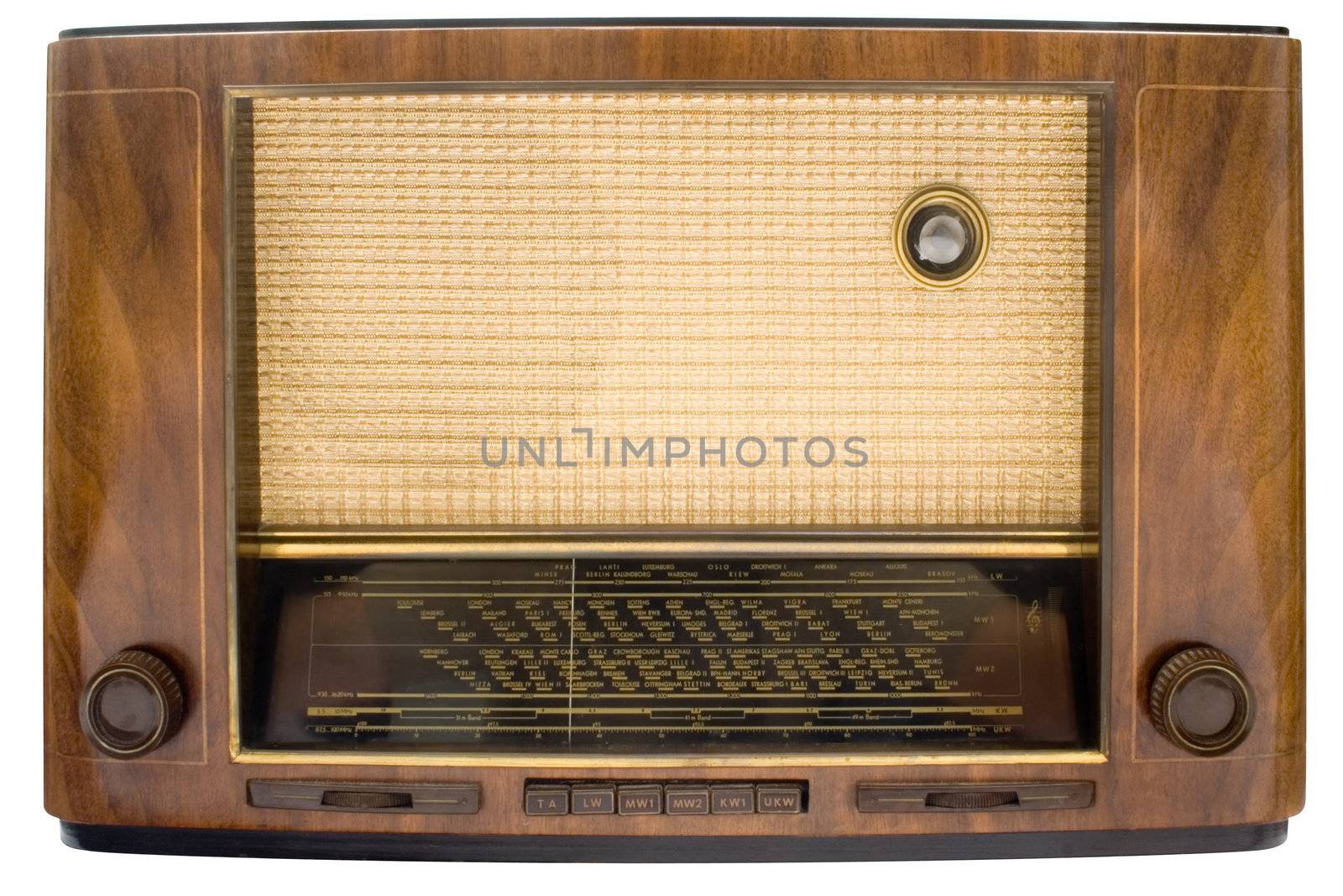 Vintage Tube Radio with Clipping Path by winterling