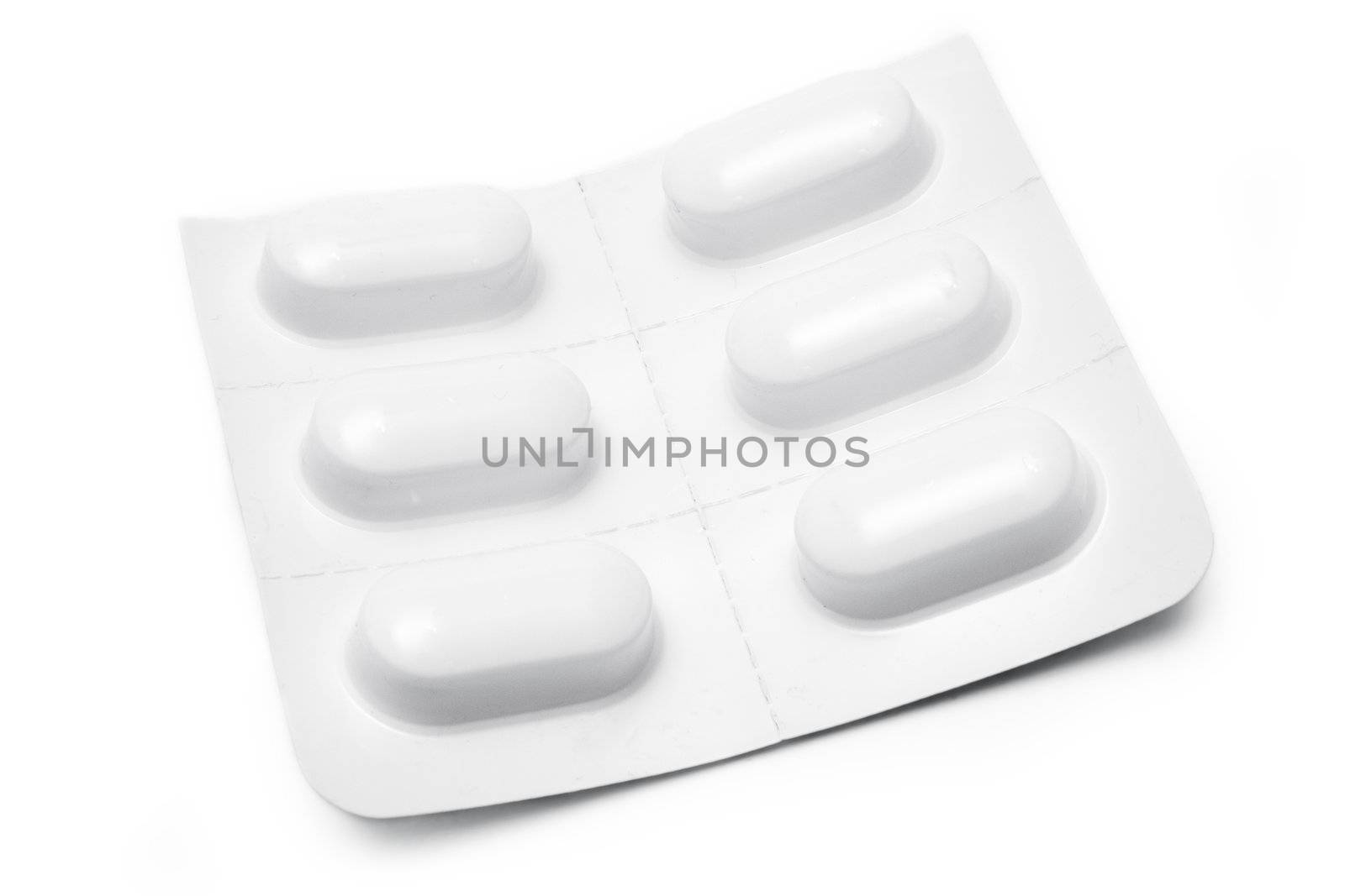 Packaged pills isolated on white.