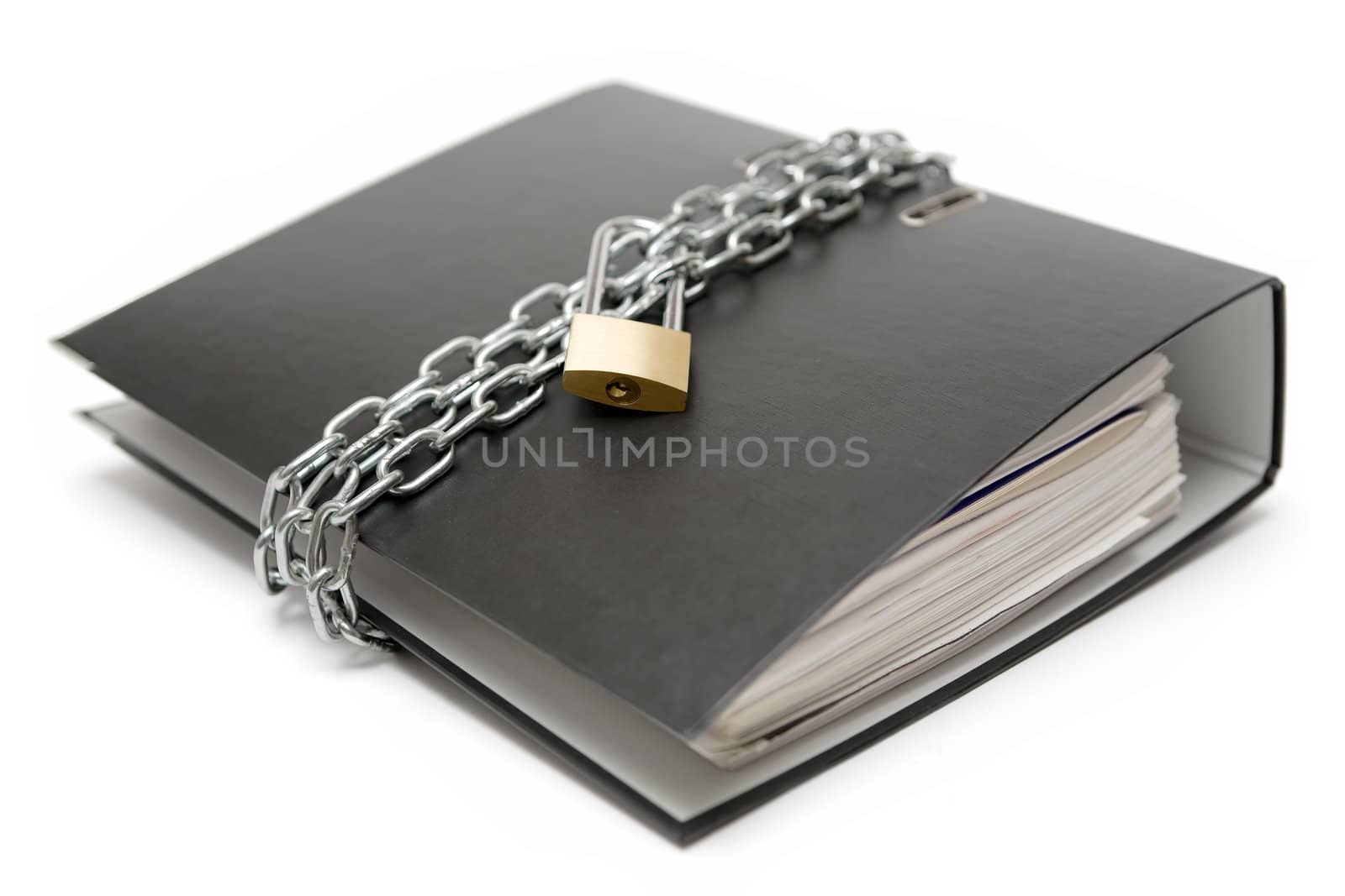 Secured file folder isolated on a white background.