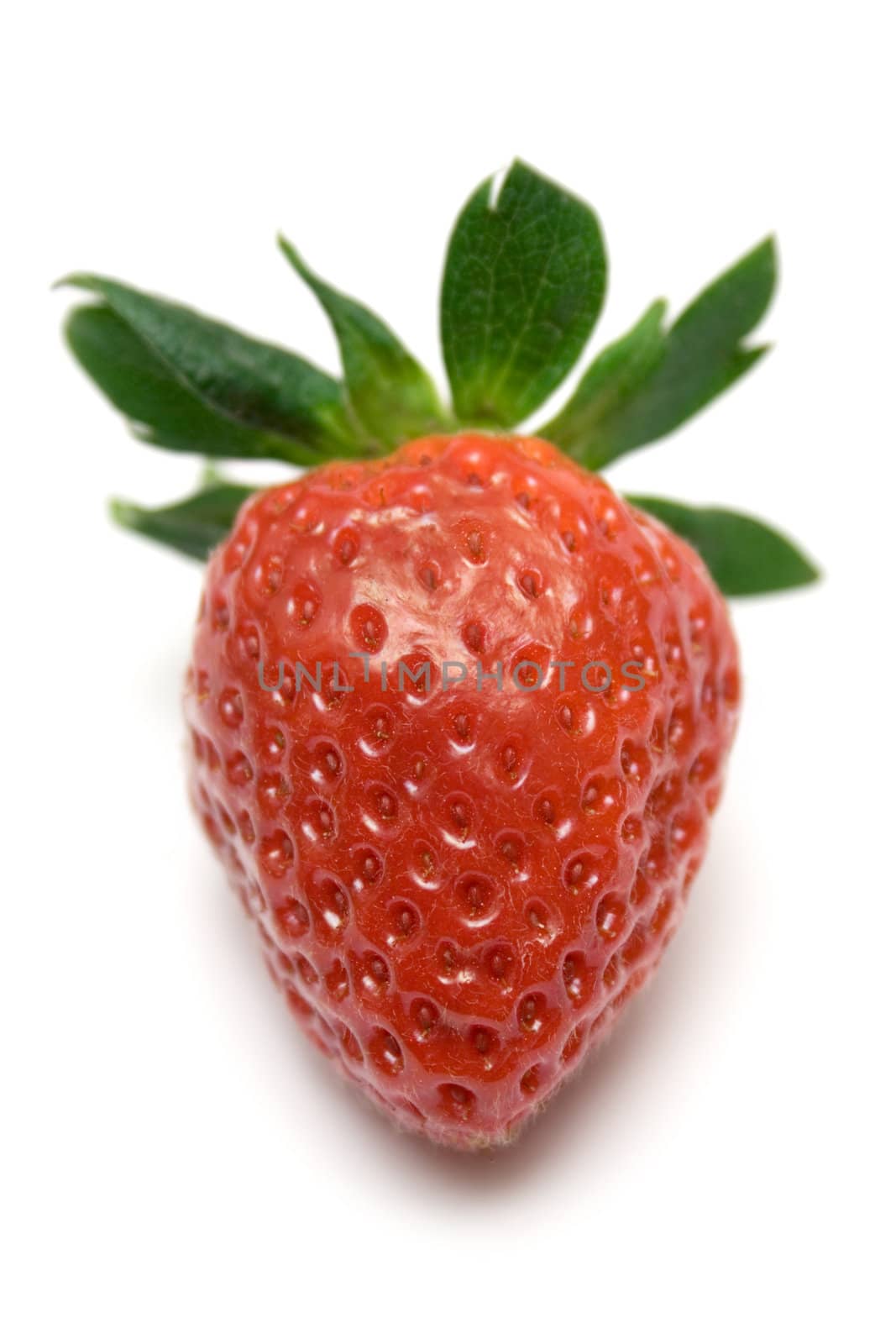 Macro shot of a tasty red fruit isolated on a white background.