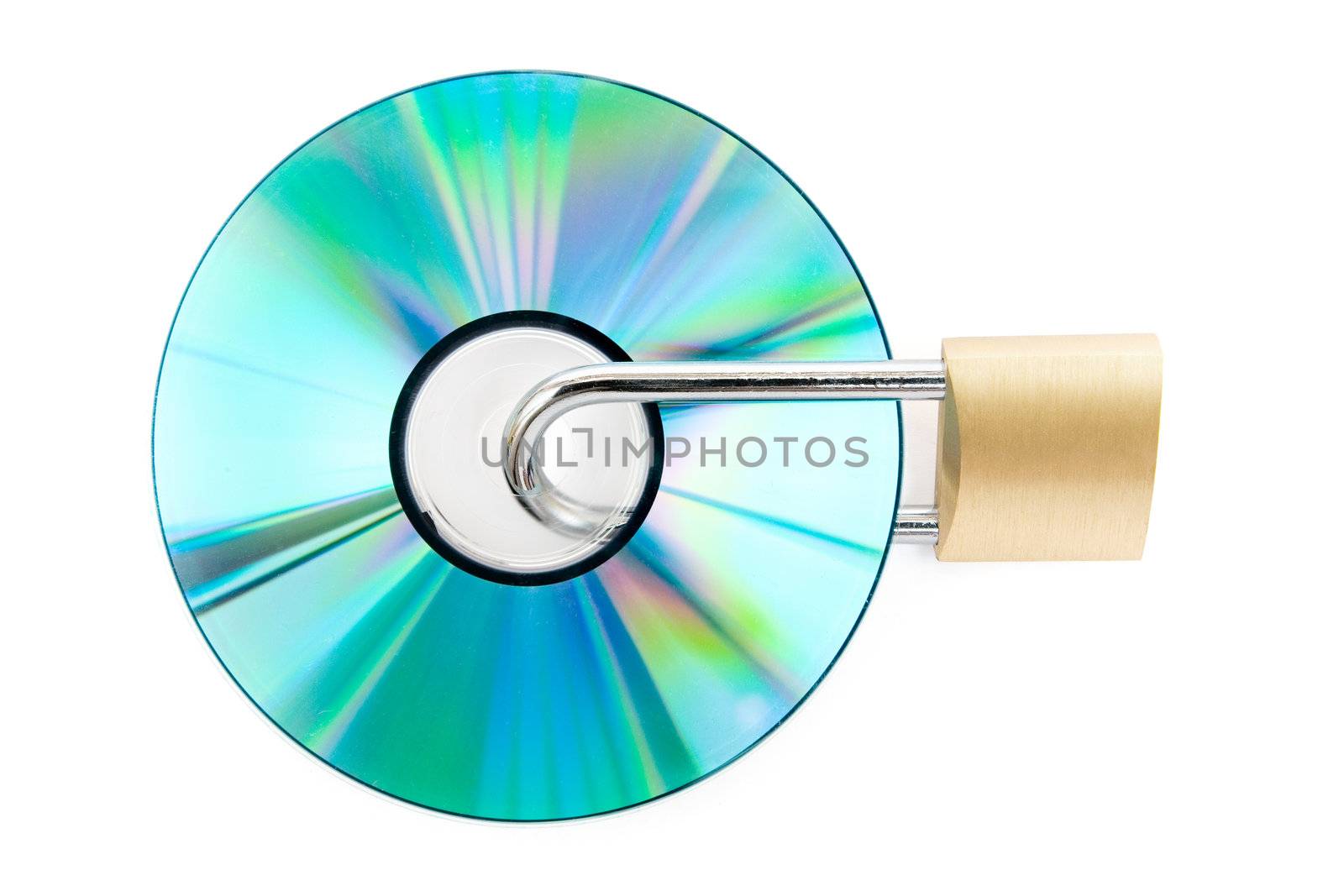 Locked disc isolated on a white background.