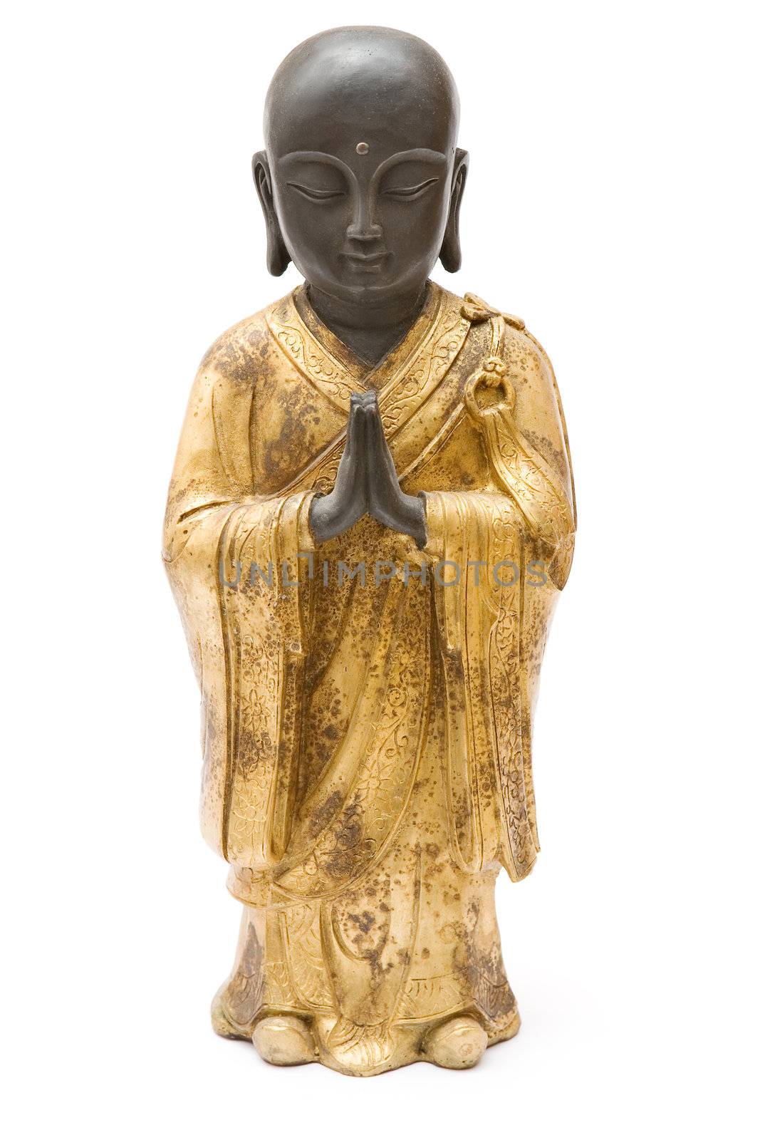 Antique statue isolated on a white background.