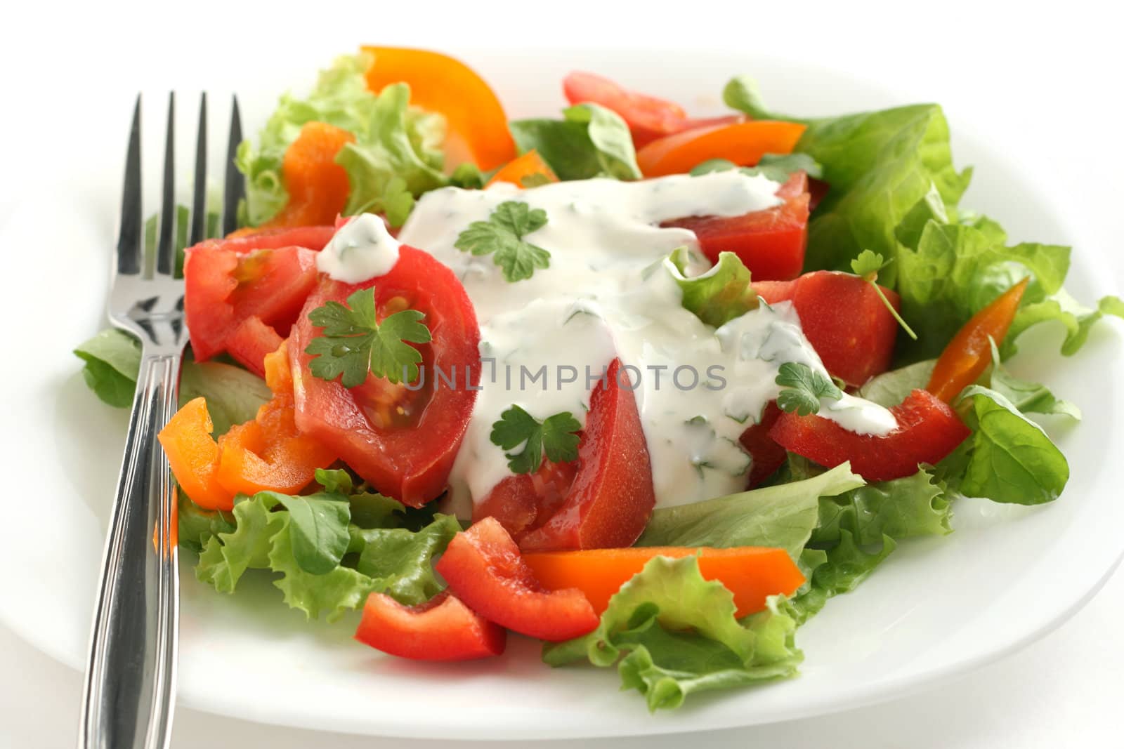 salad with sauce