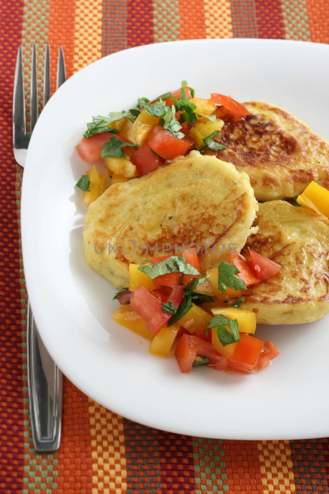 potato cutlet with vegetables
