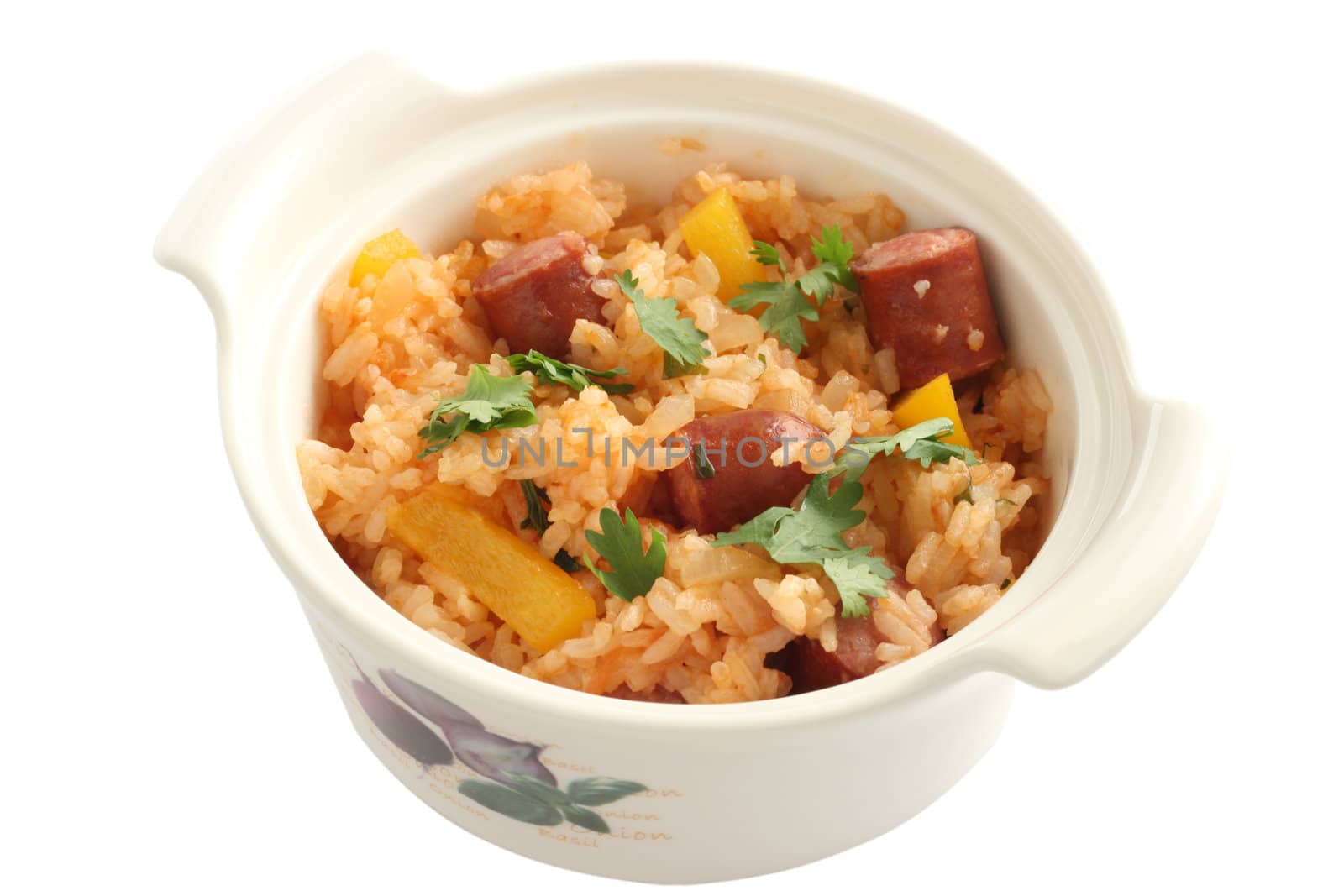 rice with sausages and vegetables