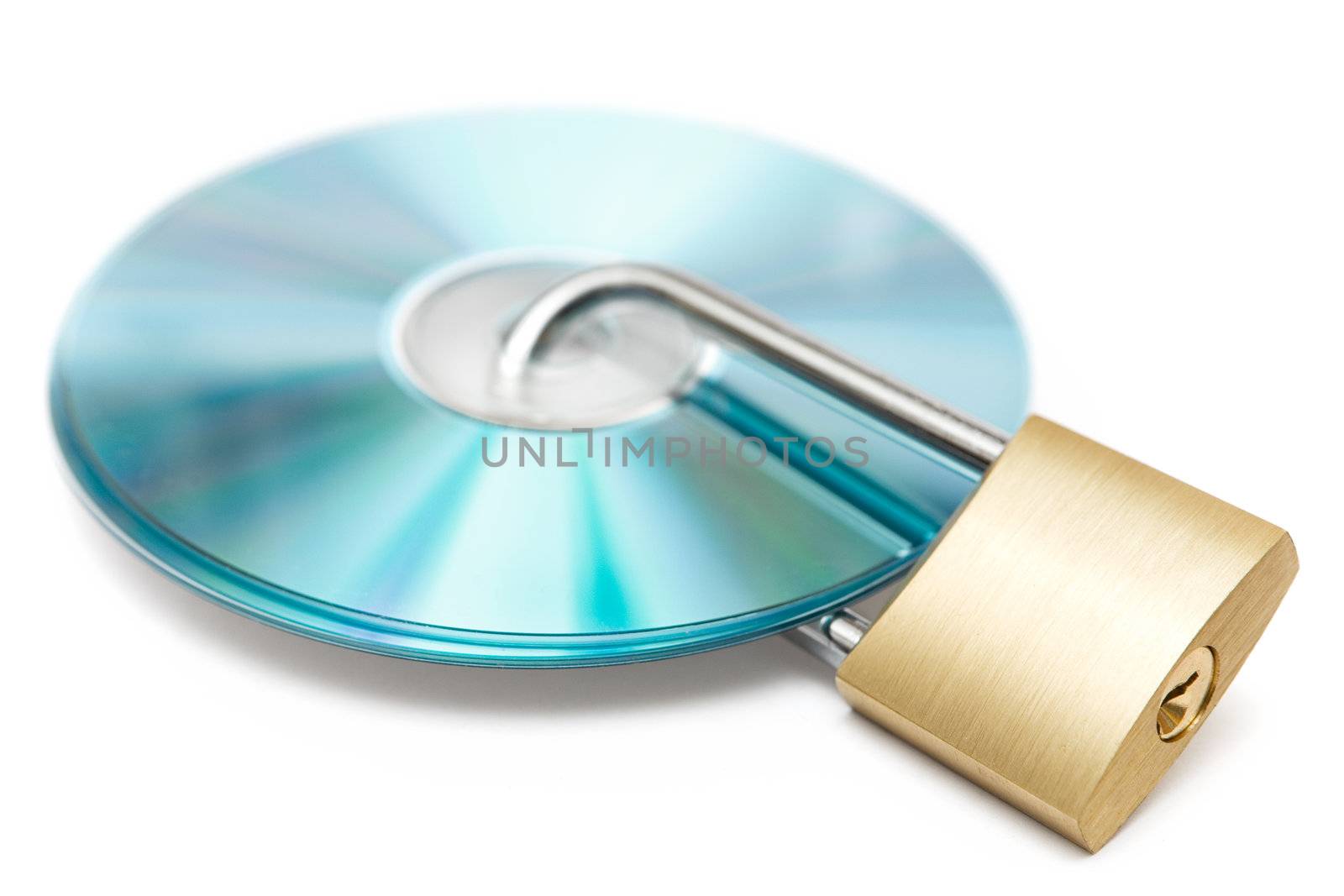 Locked CDs isolated on a white background.