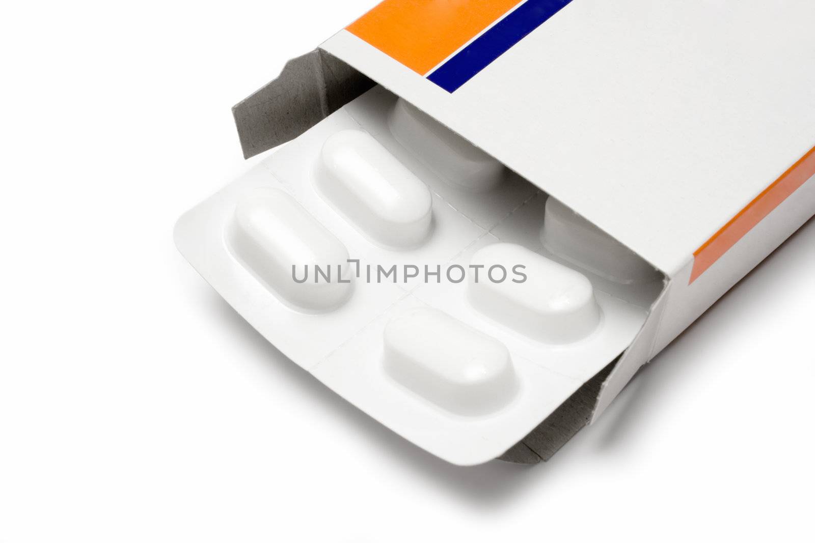 Boxed pills isolated on white.