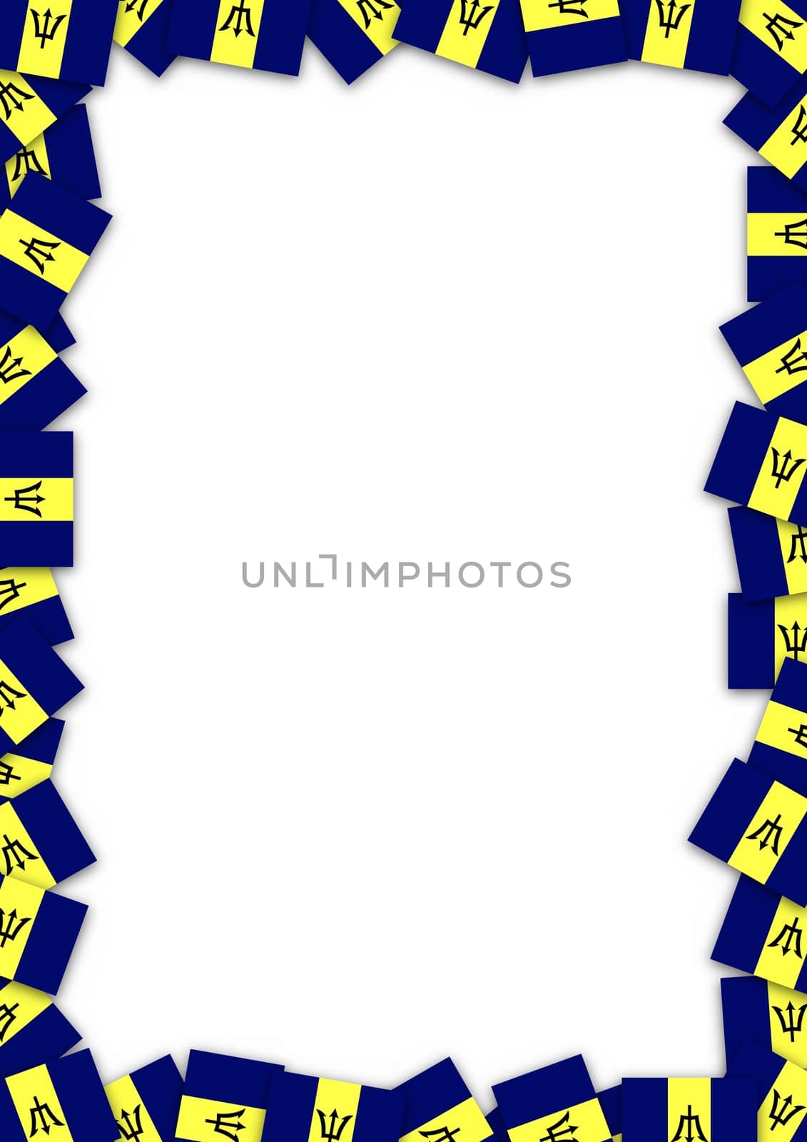 Illustrated frame made of Barbados flags