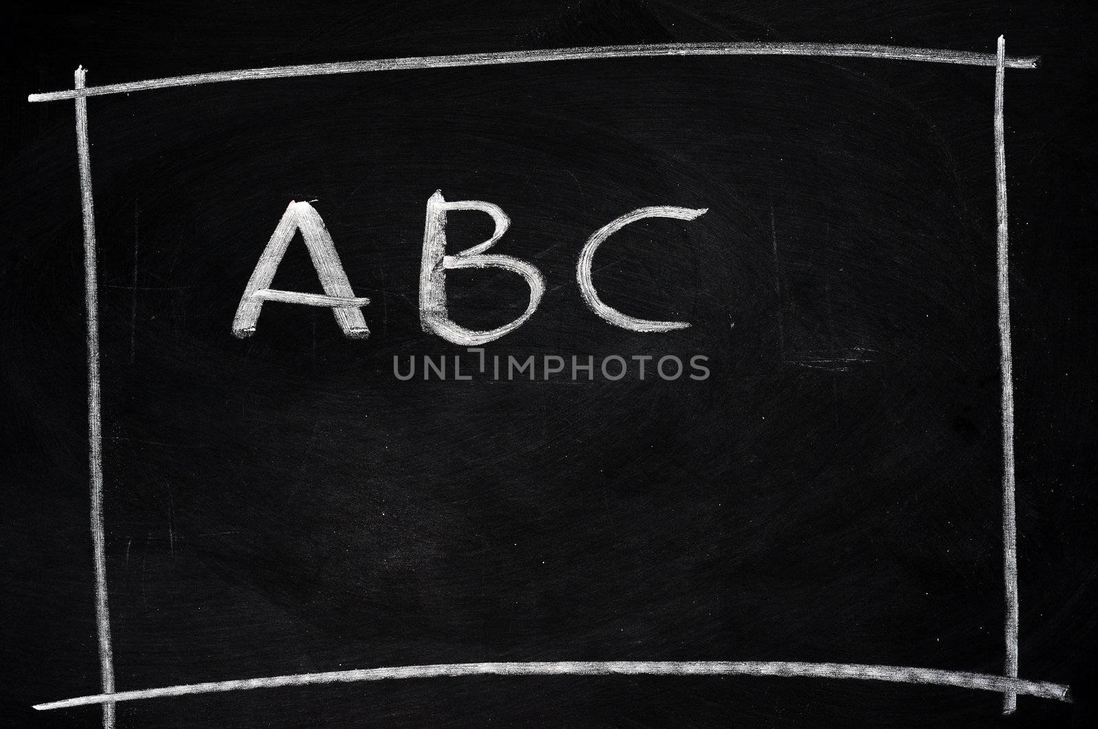 ABC written with chalk on blackboard