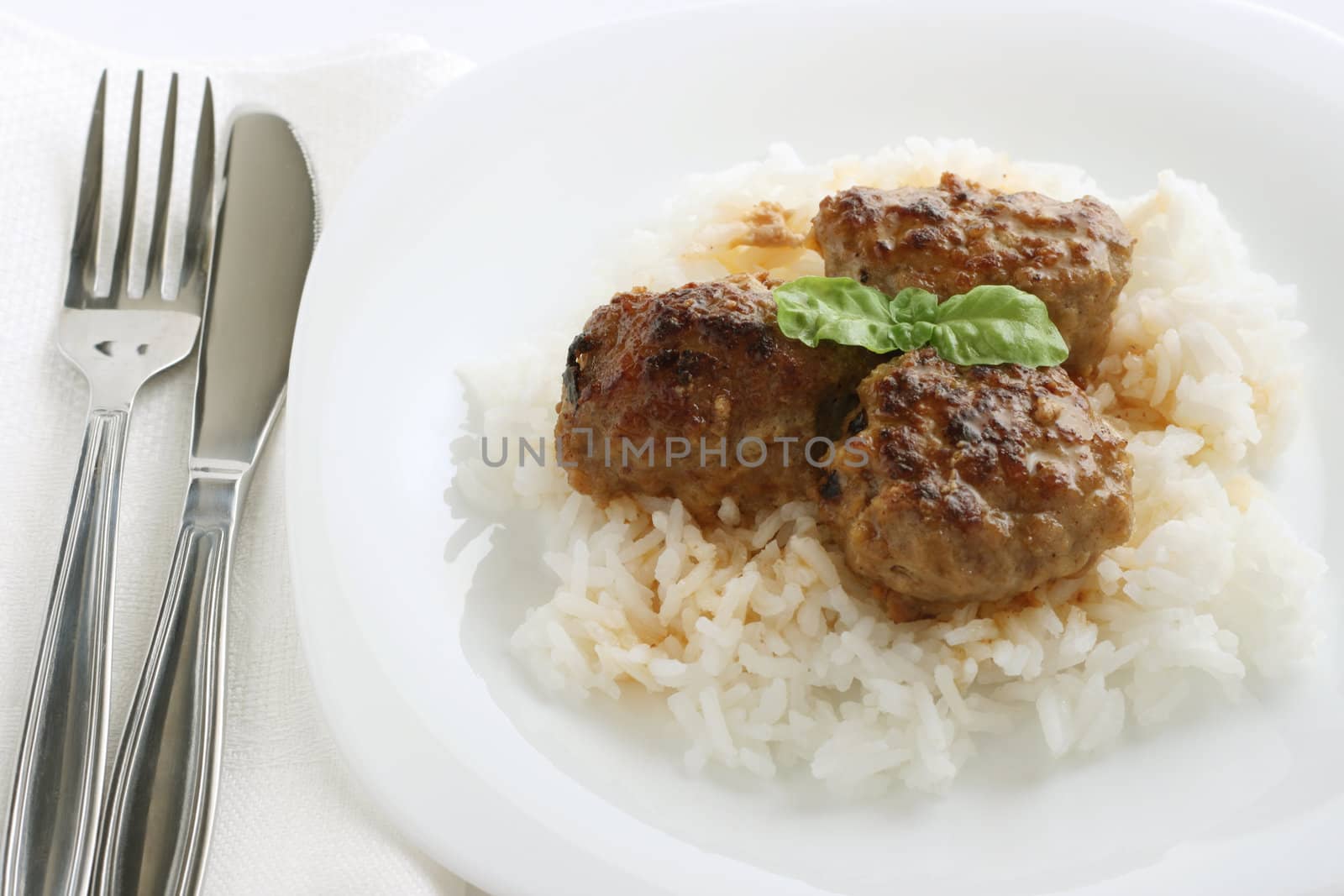 meatballs with boiled rice by nataliamylova