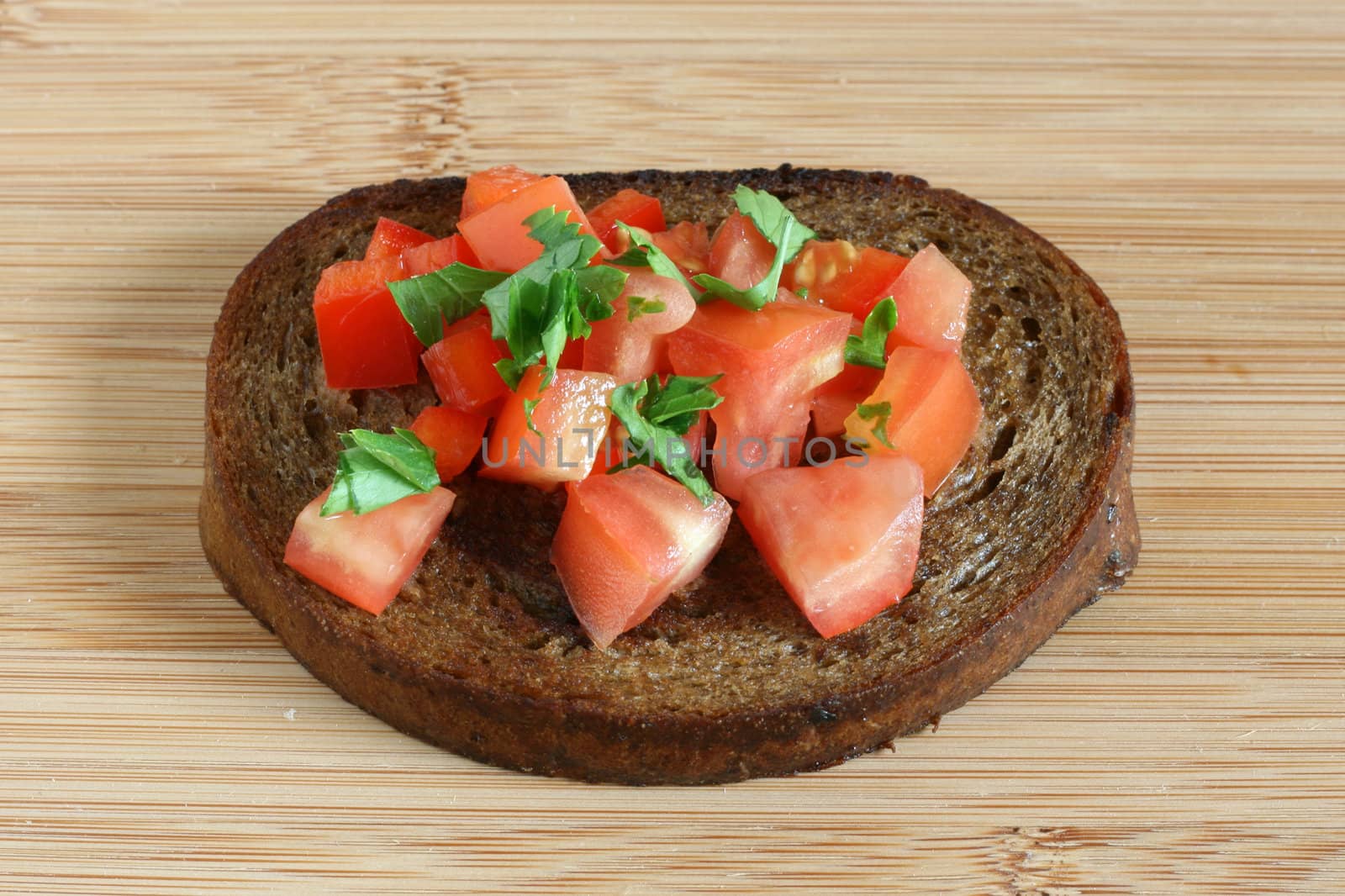 toast with cut tomato
