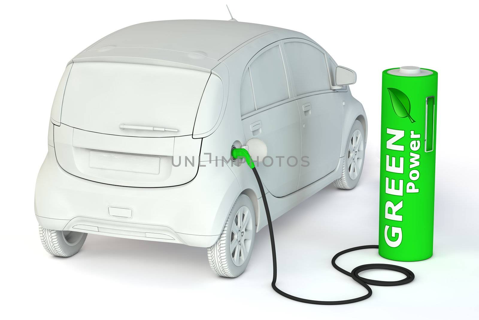 Battery Petrol Station - Green Power fuels an E-Car by PixBox