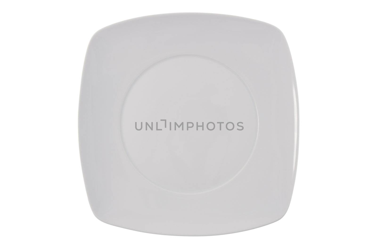 White square plate isolated on the background.