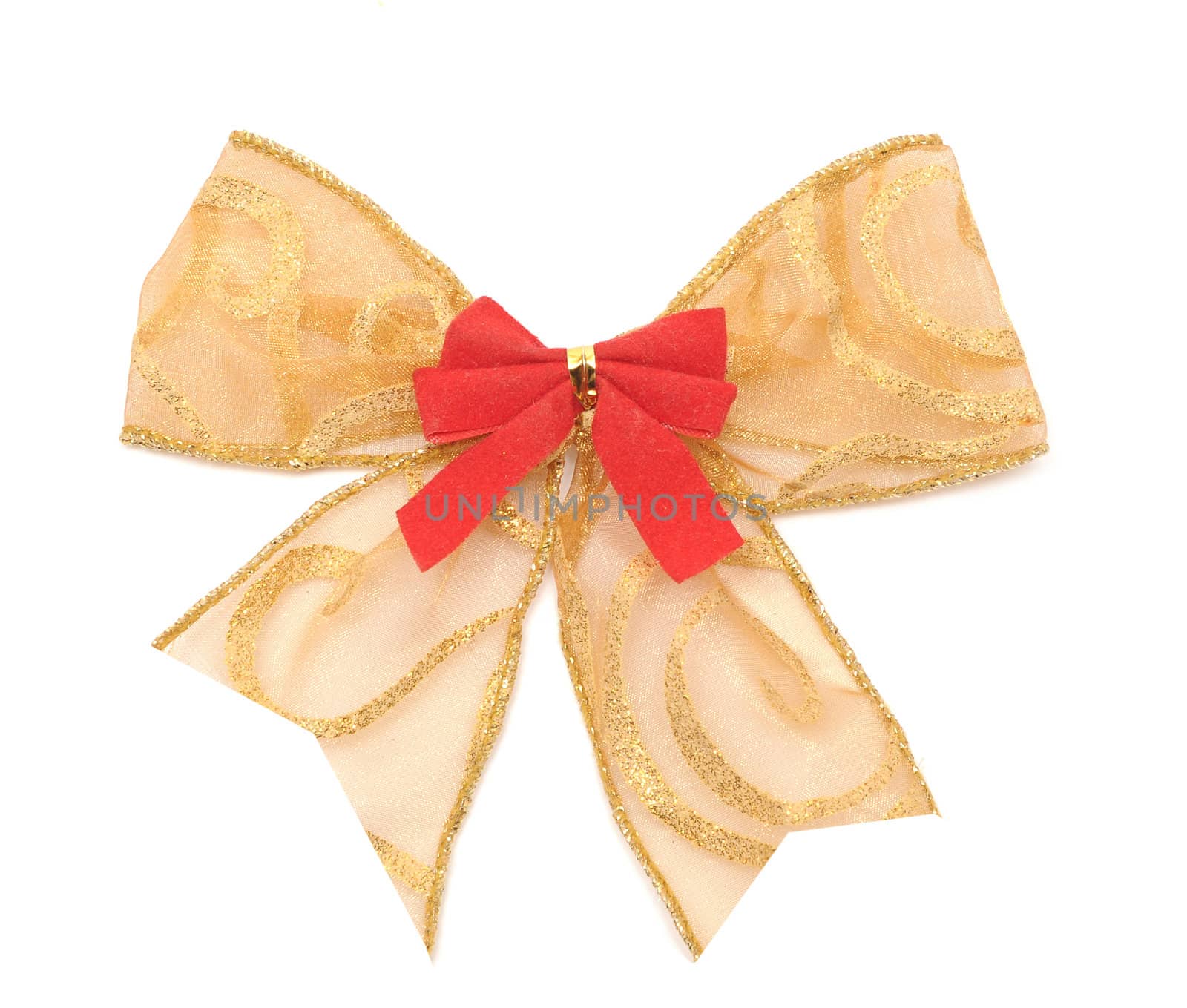 yellow bow on white background by inxti