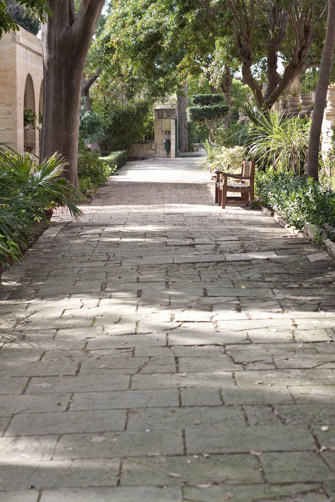 A view of the presidential San Anton Palace garden in Malta, Europe, built by grand master Antoine de Paule