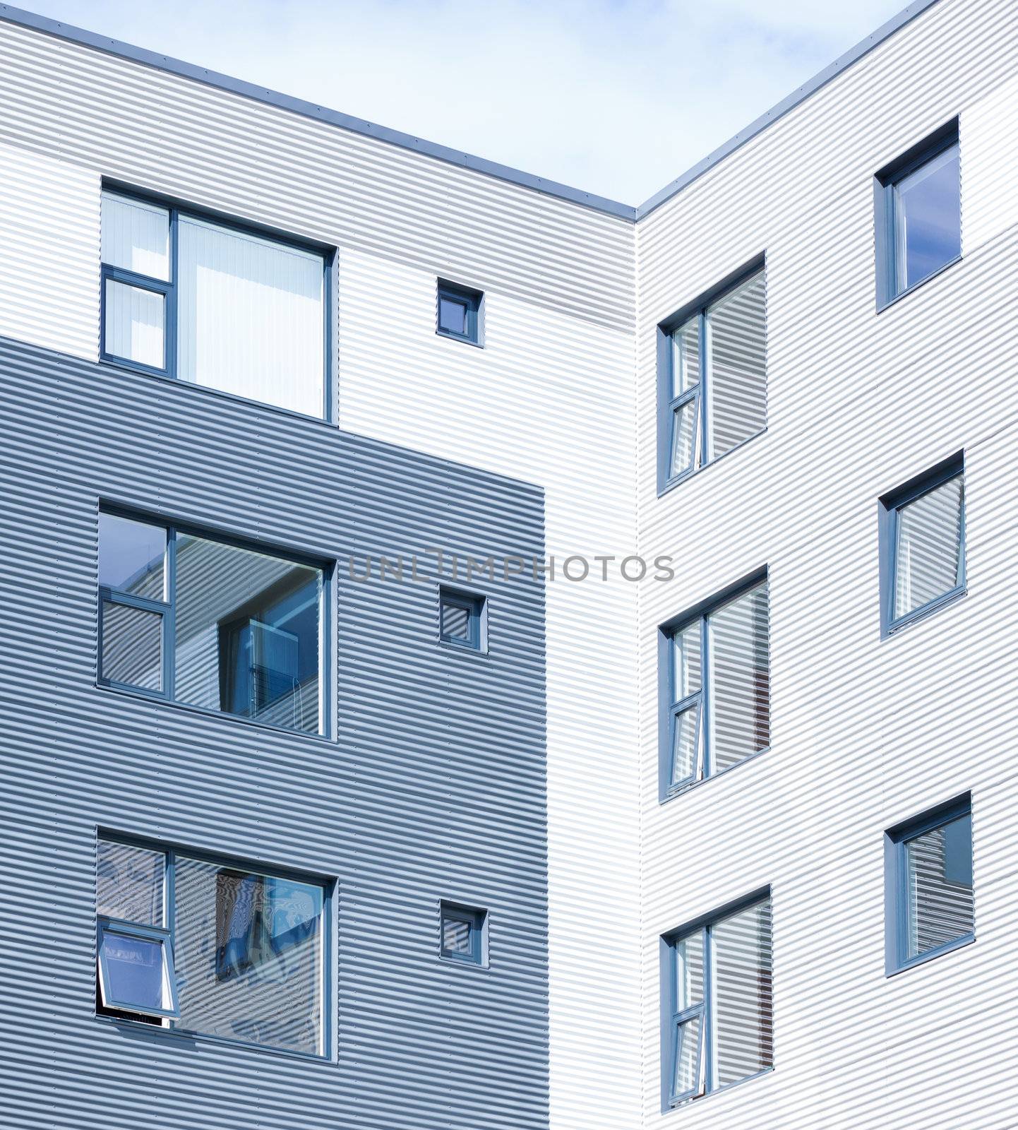 Window on the side of an modern house.