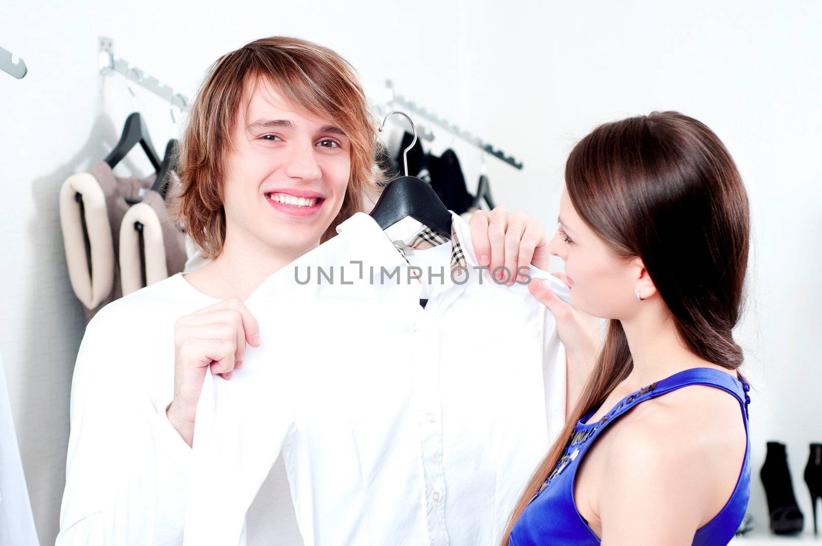 Shopping  smile couple at the mall by adam121