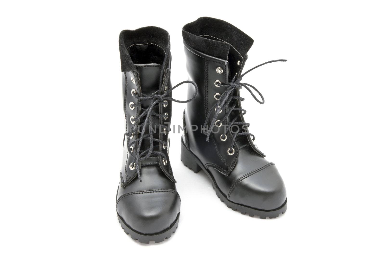 Black fashion boots isolated on white background