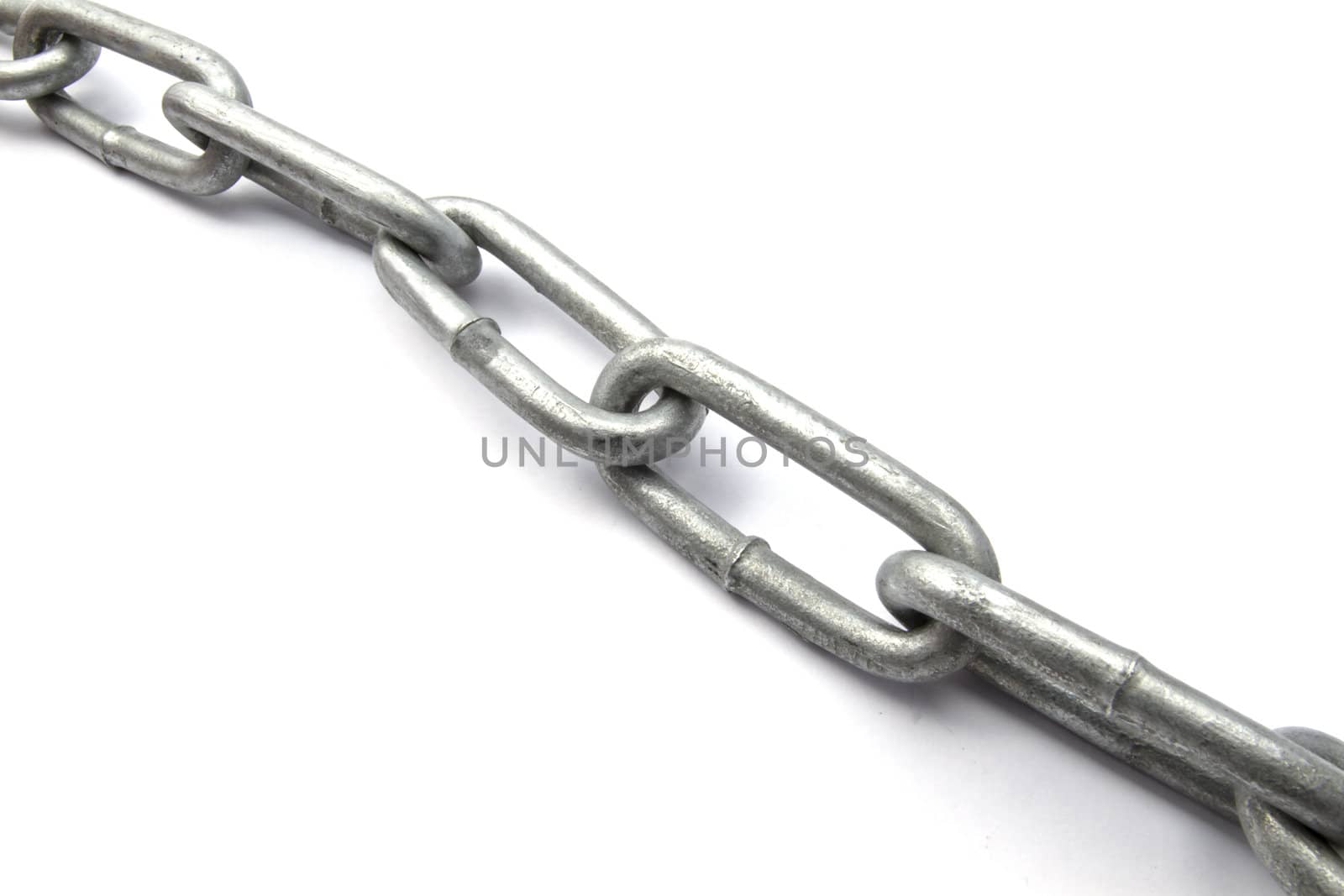 Chains closeup on white background 