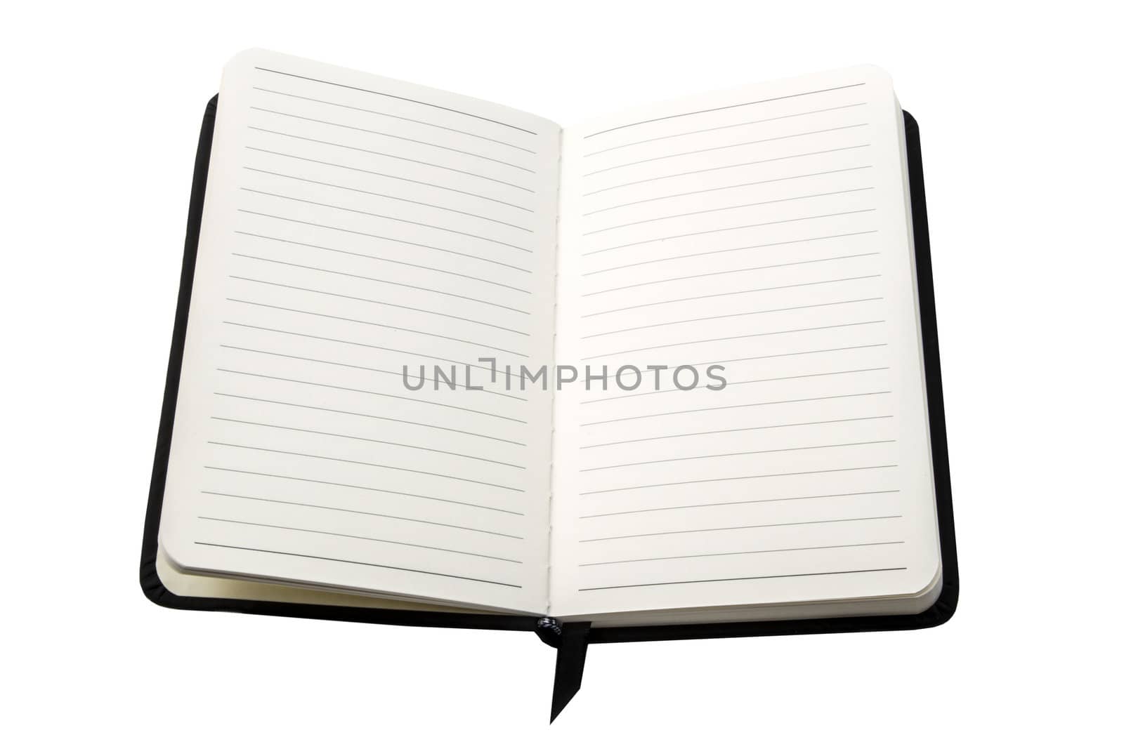 open notebook with blank pages