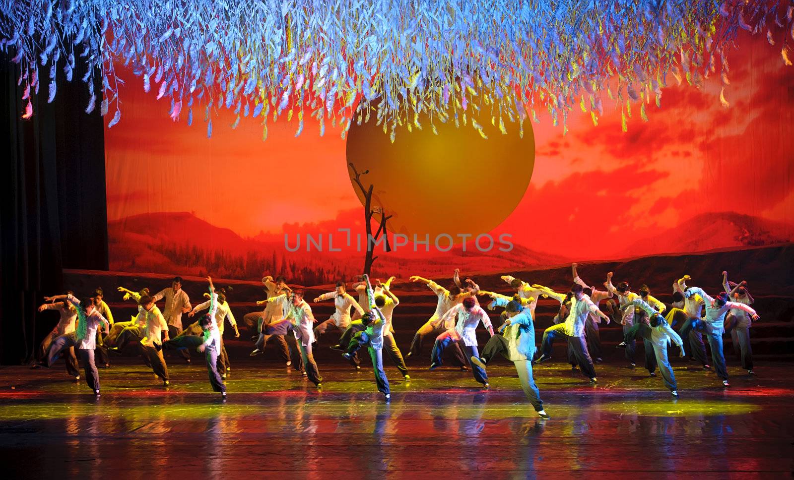CHENGDU - Nov 18: the famous chinese dance drama "Railway Guerrillas" performed by ZongZheng dance troupe at JINCHENG theater on Nov 18, 2010 in Chengdu, China.