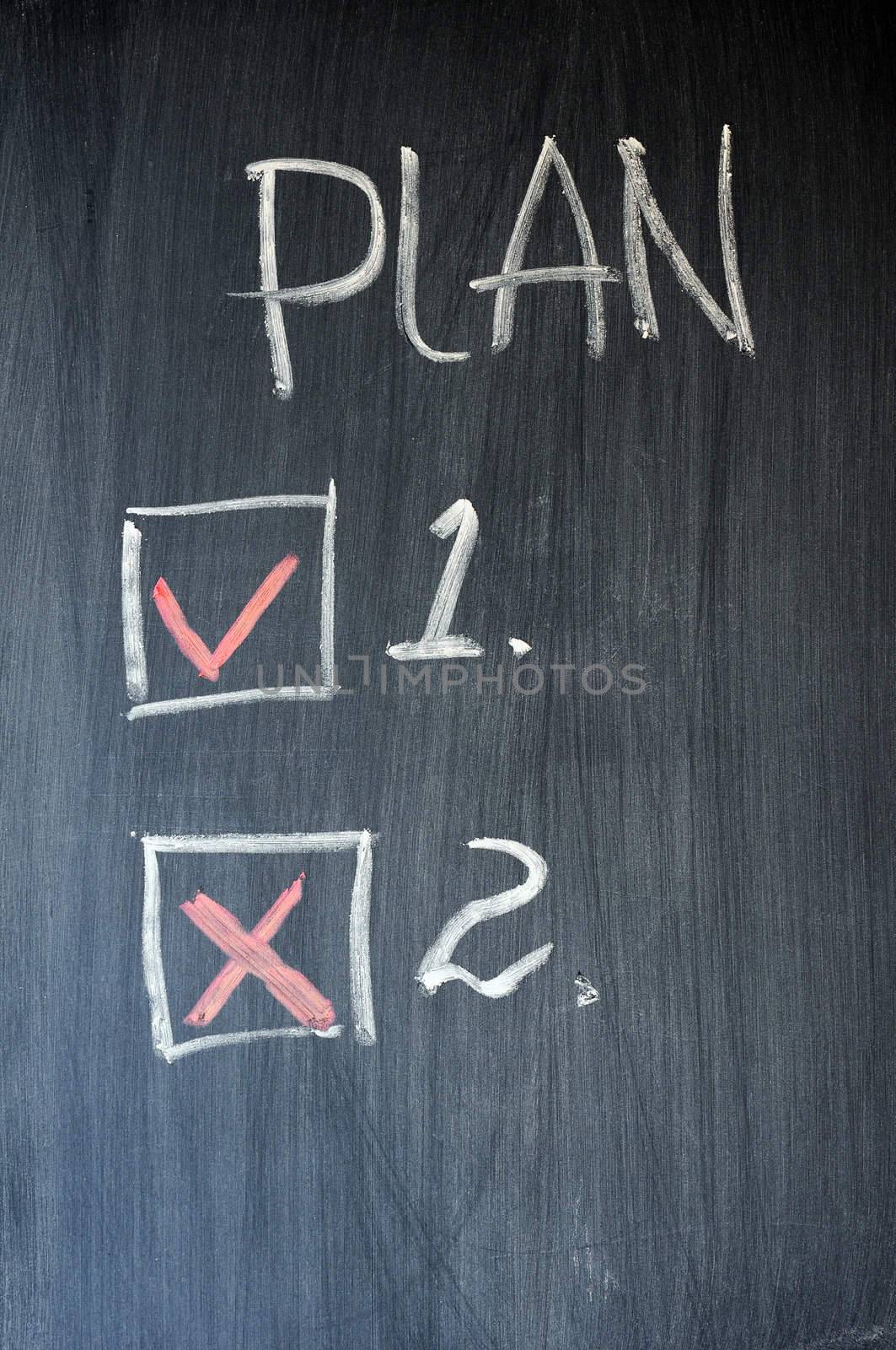 Plan list check box written on blackboard