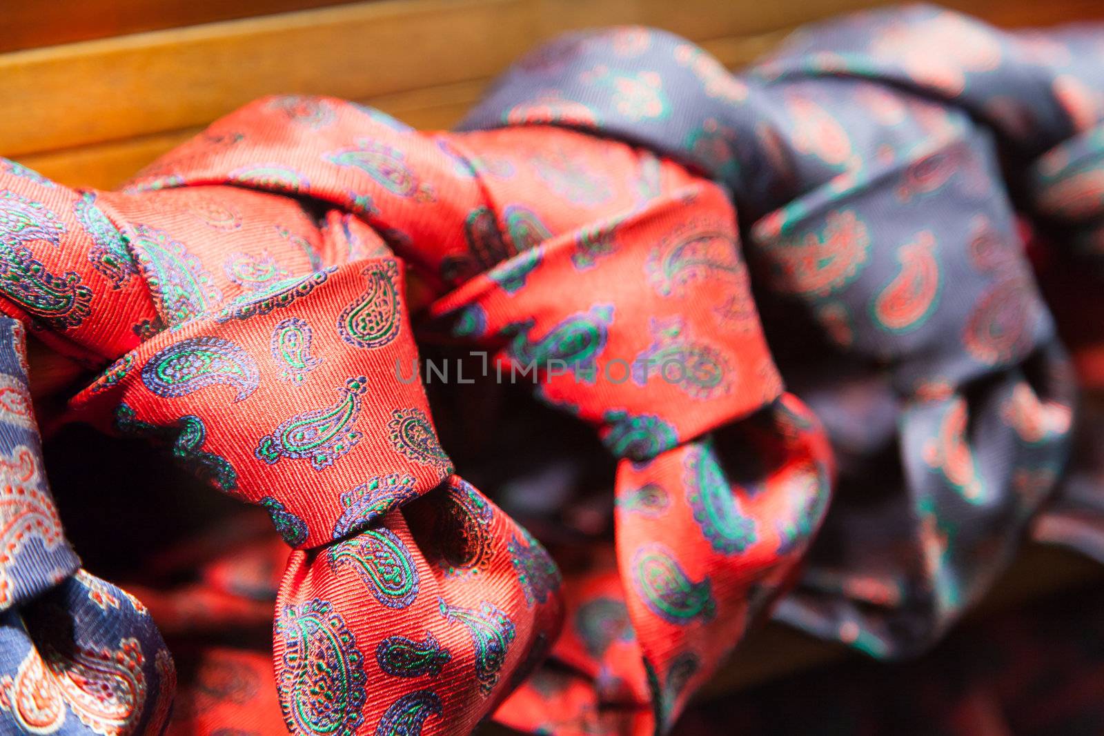 Milano - Italy. Detail of  ties in a luxury shop