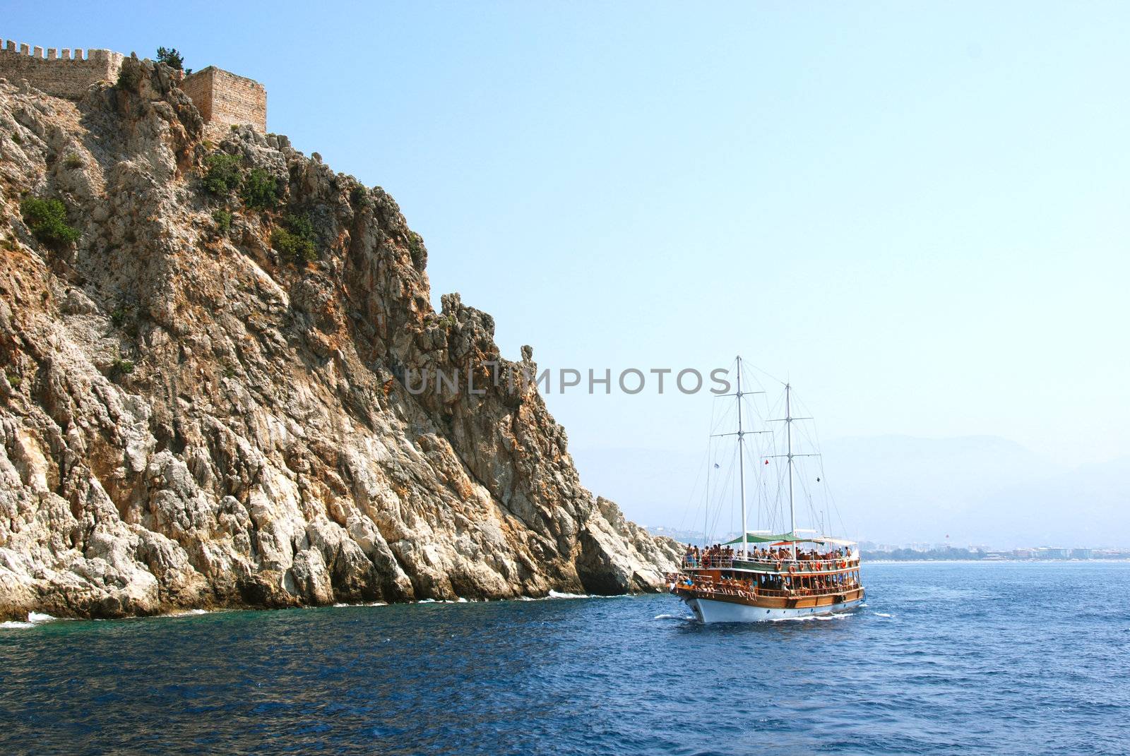 Cruise by the coast in Alanya, Turkey