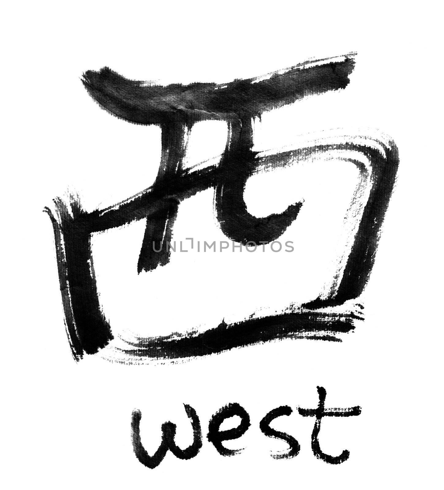 Chinese calligraphy word : west.