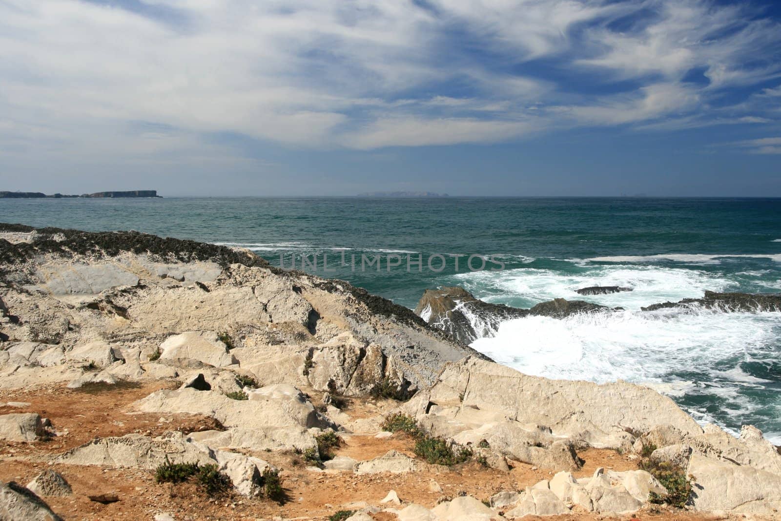 View on rocks and waves of Atlantic ocean by nataliamylova