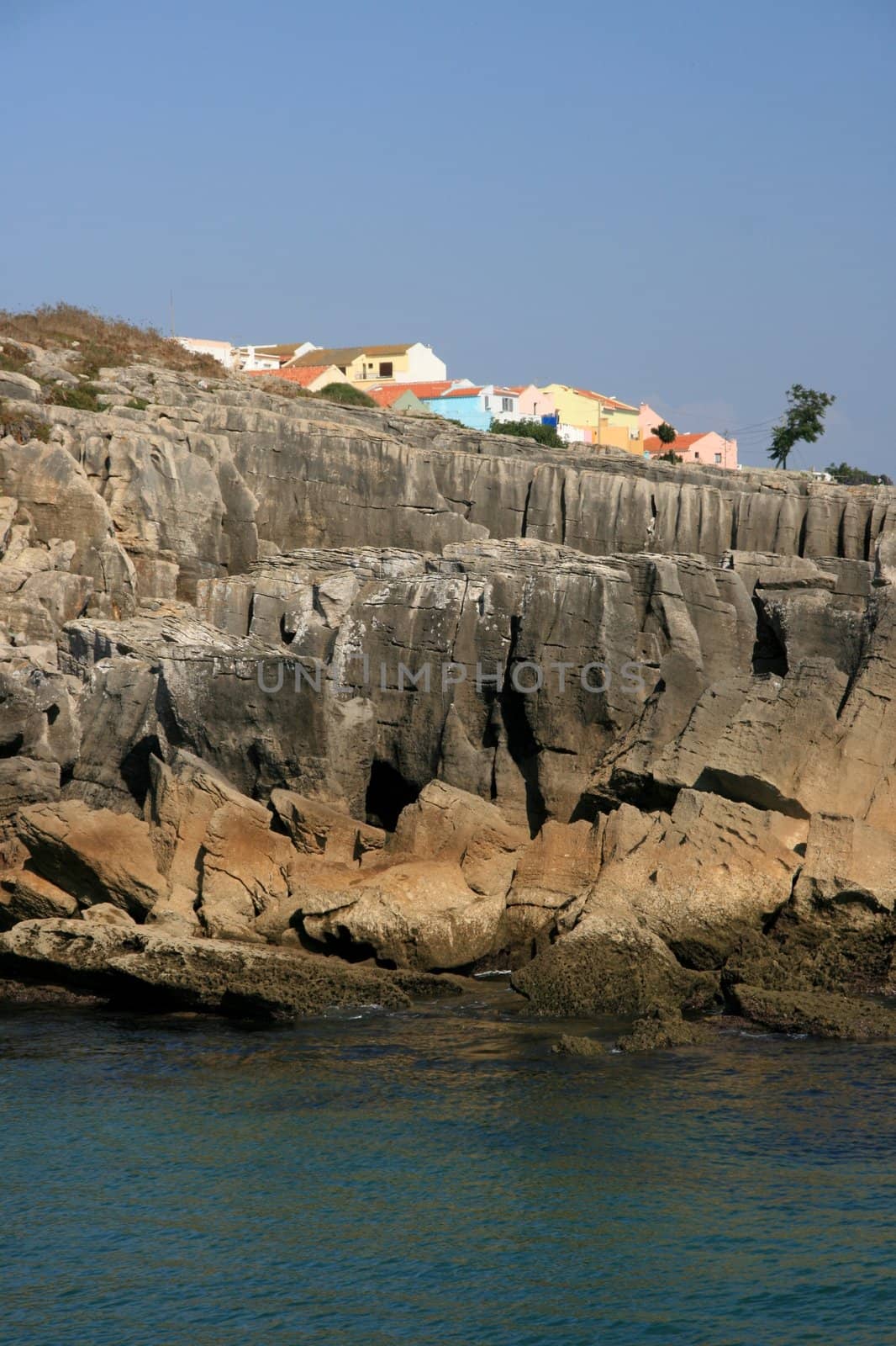View on houses on rocks