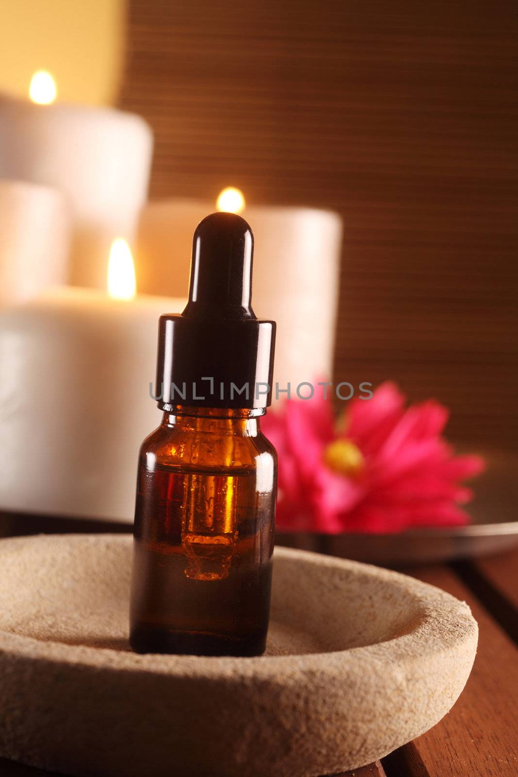 close up of the essential oil in a bottle